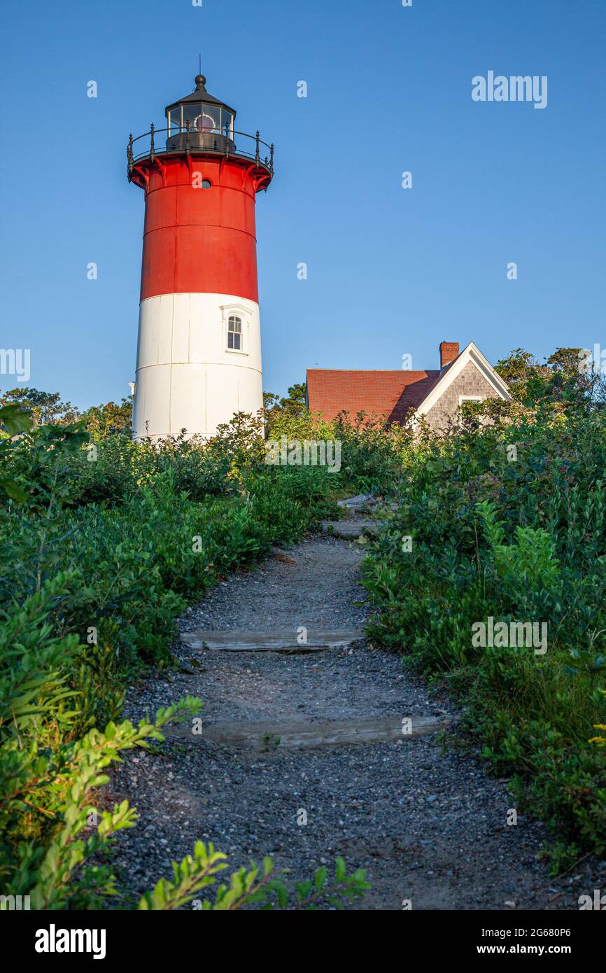 Nauset Light in der Cape Cod National Seashore in Eastham, Massachusetts Stockfoto