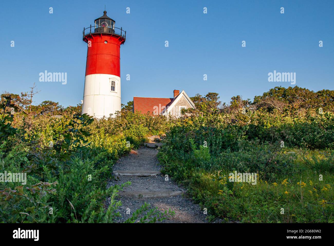 Nauset Light in der Cape Cod National Seashore in Eastham, Massachusetts Stockfoto