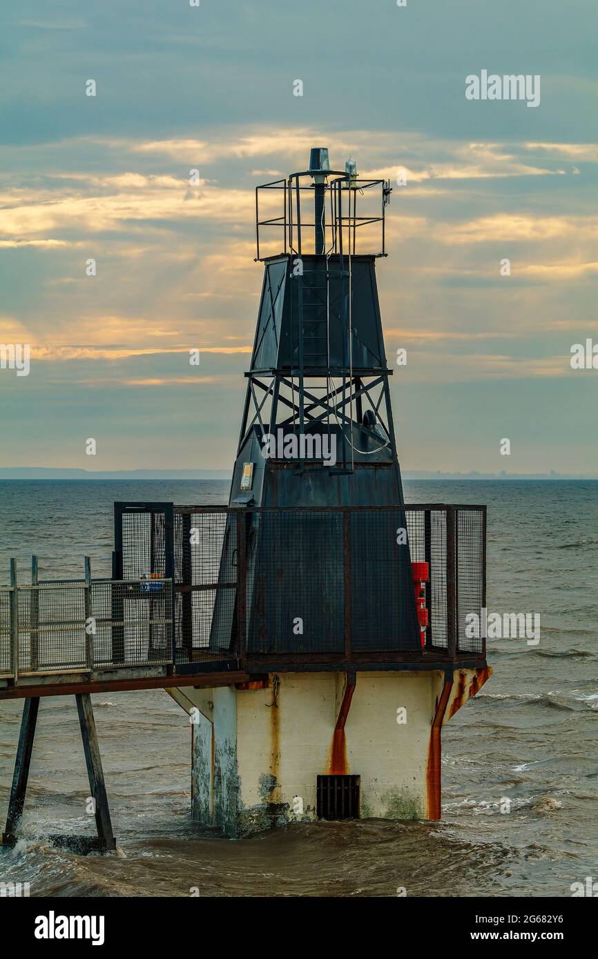 Leuchtturm Batterie Punkt Portishead Stockfoto