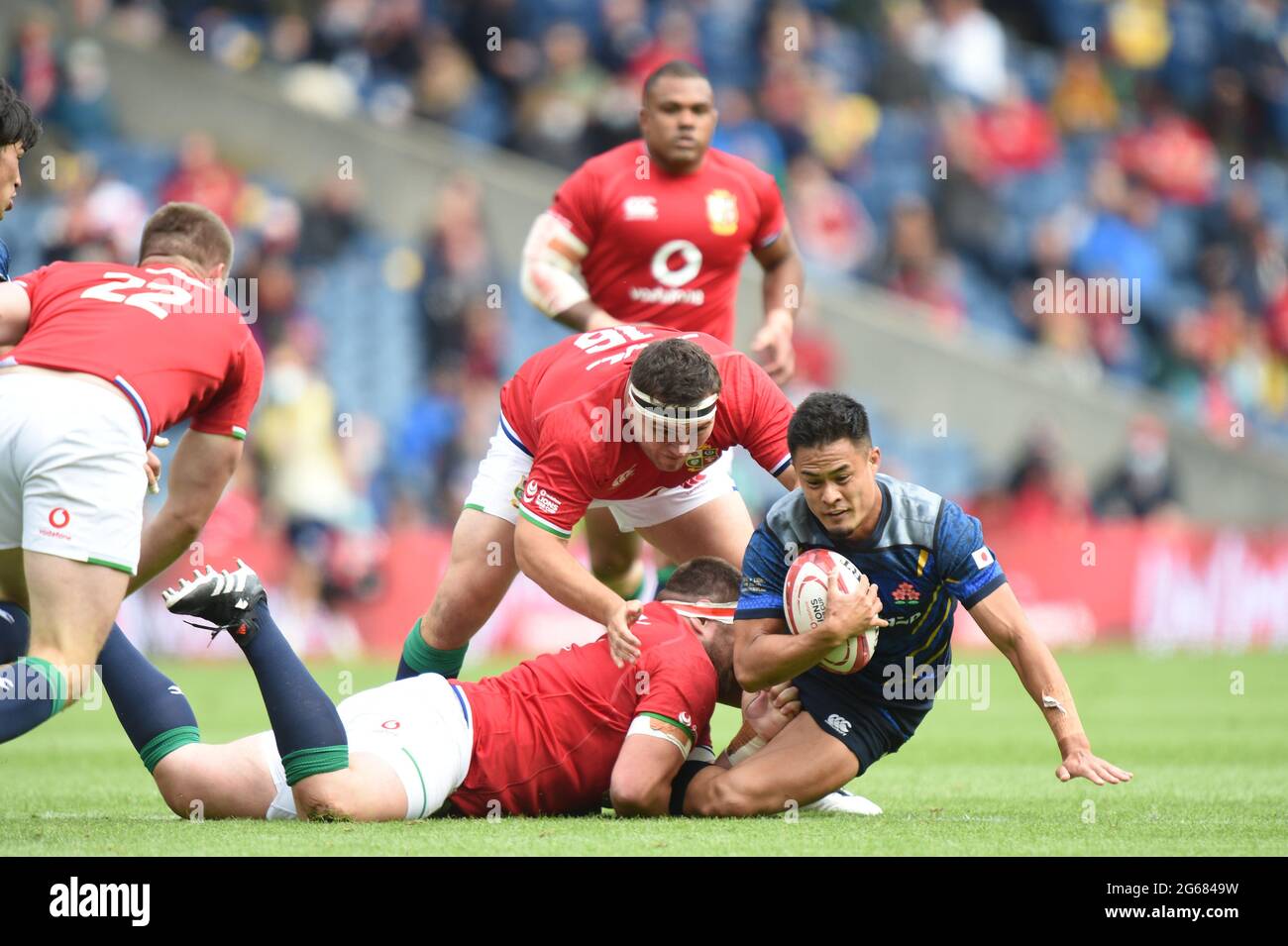 BT Murrayfield .Edinburgh.Schottland Großbritannien. 26. Juni-21 Britische & Irische Löwen gegen Japan im Bild Britische & Irische Löwen Jamie George & Wyn Jo Stockfoto