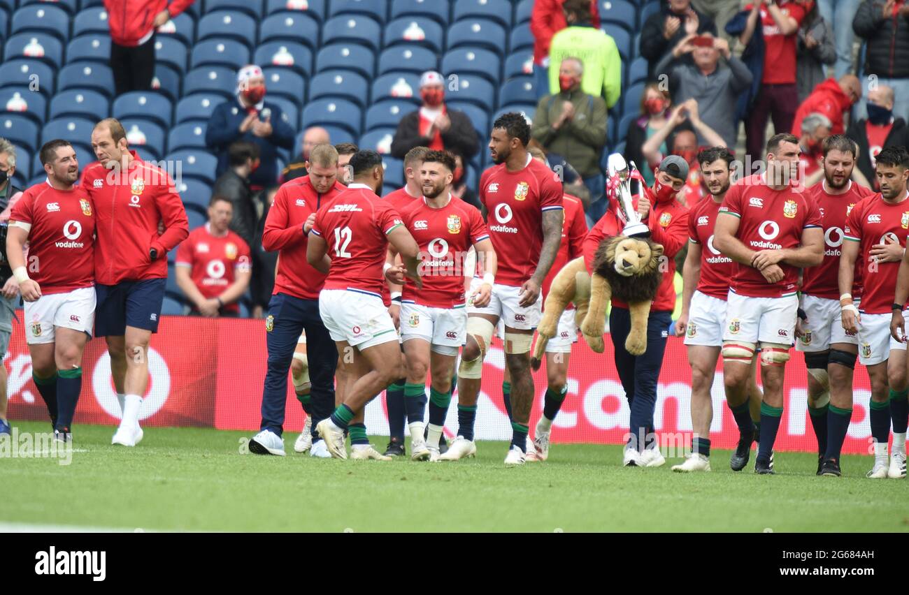 BT Murrayfield .Edinburgh.Schottland Großbritannien. 26. Juni-21 1888 Cup-Spiel zwischen den Britischen & Irischen Löwen und Japan Bild nach Spiel British & Irischen L Stockfoto