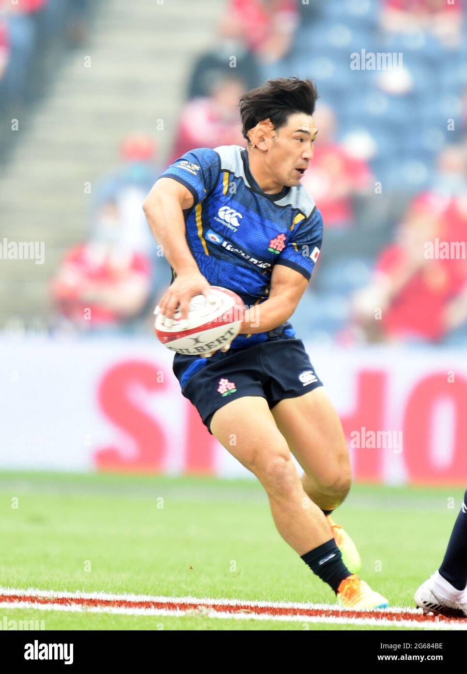 BT Murrayfield .Edinburgh.Schottland Großbritannien. 26. Juni-21 1888 Cup-Spiel zwischen den britischen & irischen Löwen und Japan während des Spiels Ryoto Nakamura abgebildet Stockfoto