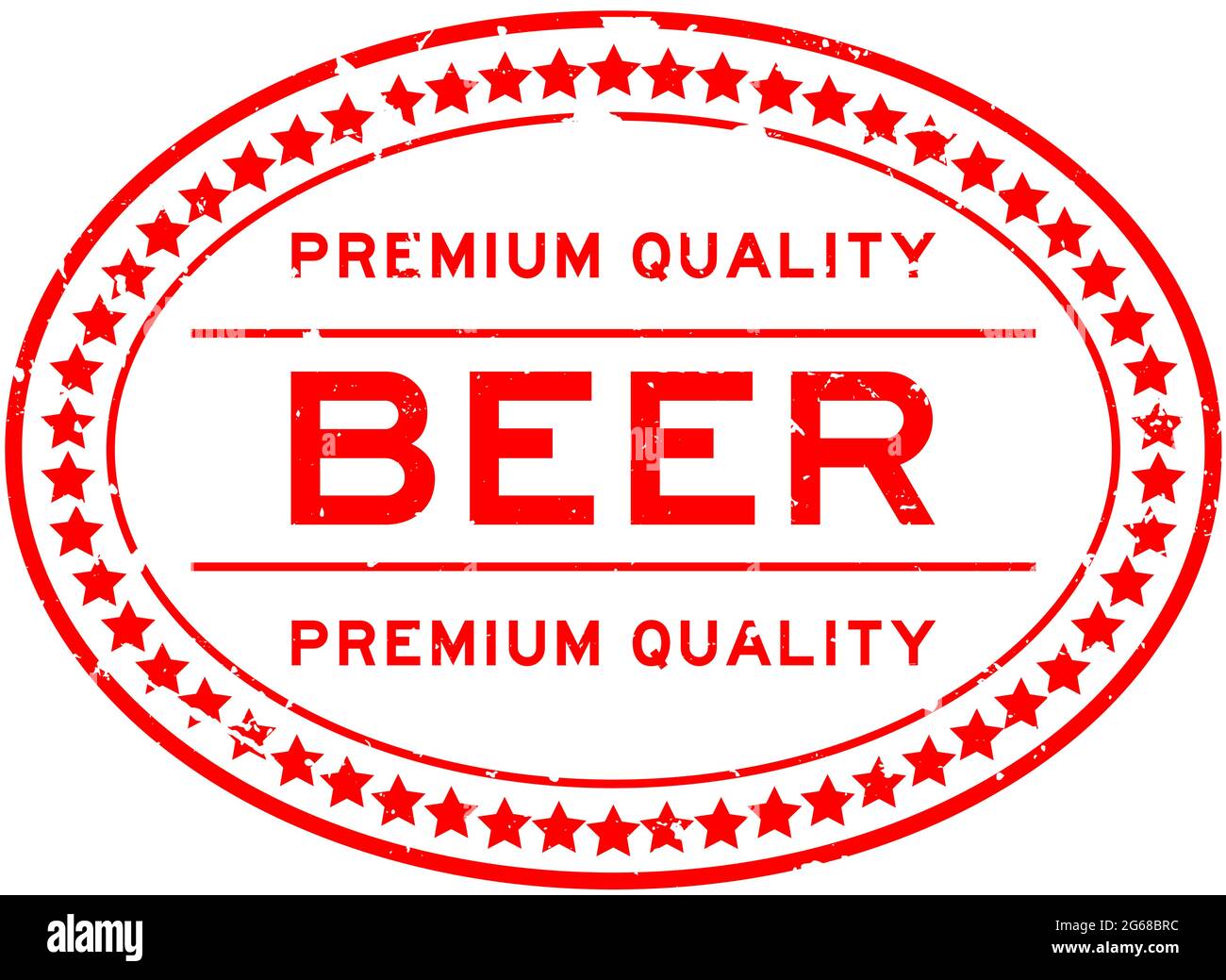 Grunge rot Premium Qualität Bier Wort oval Gummi Stempel auf weißem Hintergrund Stock Vektor