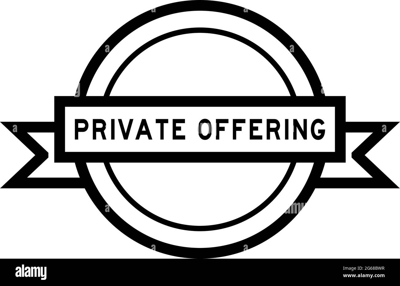 Vintage schwarze Farbe rund Label Banner mit Wort private Angebot auf weißem Hintergrund Stock Vektor