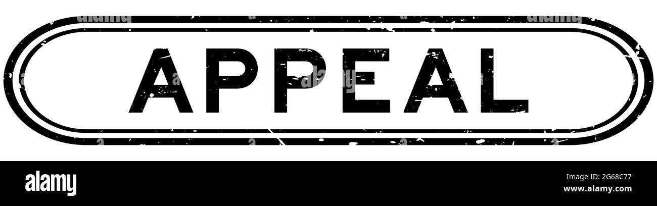 Grunge schwarz Appell Wort Gummi Siegel Stempel auf weißem Hintergrund Stock Vektor