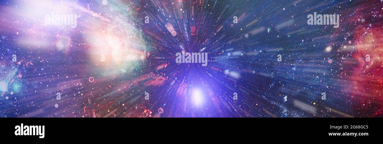 Panorama-Ansicht Warp Space , Abstrakt von Warp oder Hyperspace Bewegung Stern Spur. Elemente dieses Bildes, die von der NASA eingerichtet wurden Stockfoto