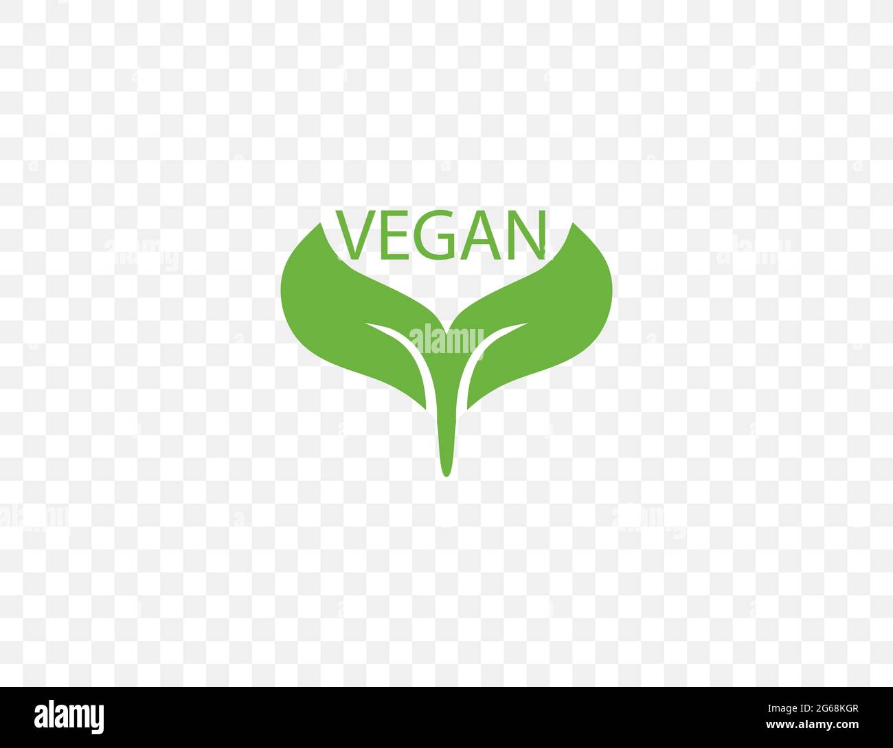 Vegane, Blatt, natürliche Ikone auf transparentem Hintergrund. Vektorgrafik. Stock Vektor