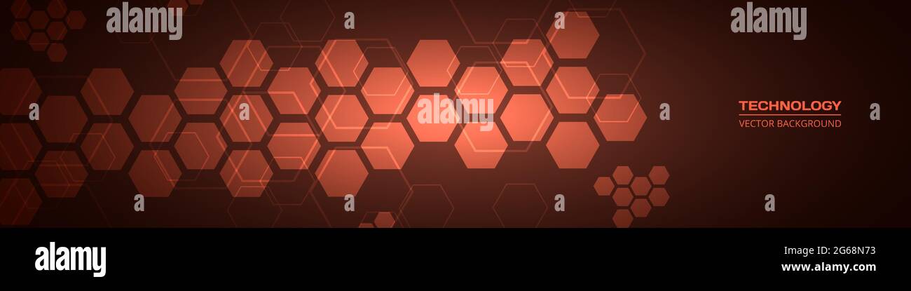 Dunkelrote Technologie Abstrakt Breiten Hintergrund Mit Sechseckigen Elementen Abstraktes Medizinisches Rotes Horizontales Hexagon Banner Innovation Medizin Wissenschaft Stock Vektorgrafik Alamy