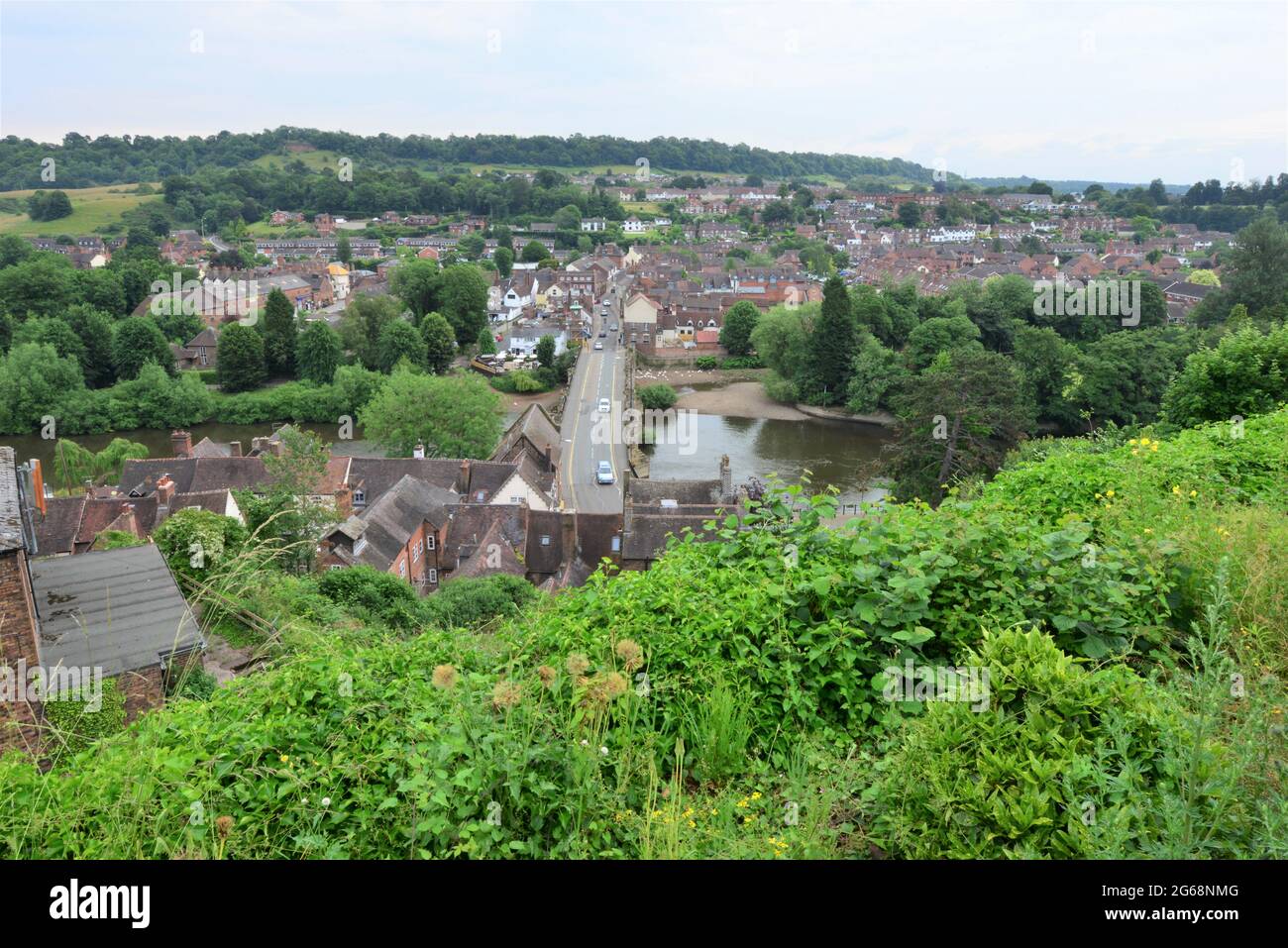 Blick auf die Stadt Bridgnorth in Shropshire. Stockfoto
