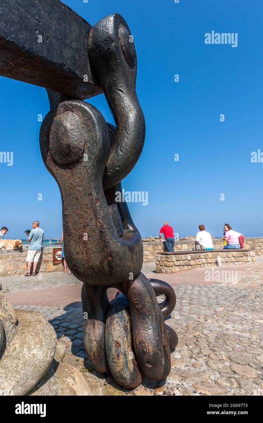 FRANKREICH. BRETAGNE. FINISTERE (29) PORTSALL, ANKER DER LADUNG VON AMOCO CABILZ Stockfoto