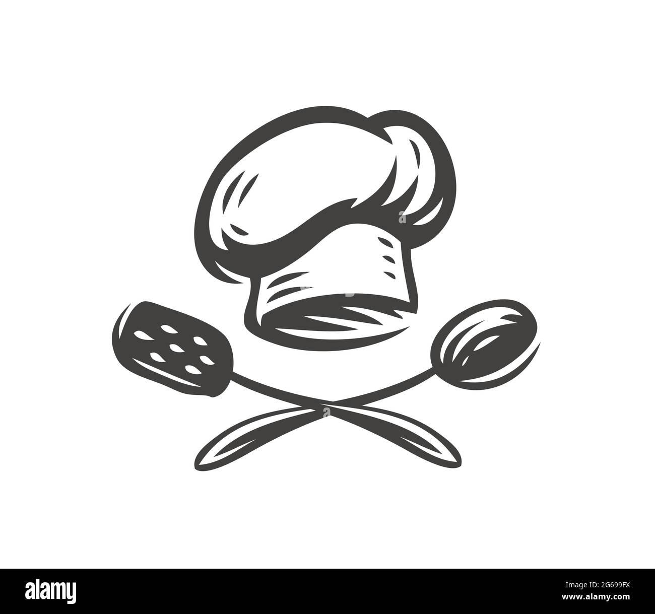 Symbol Bäckerei. Lebensmittelkonzept. Symbol für die Zubereitung von Speisen im Restaurant oder Café Stock Vektor