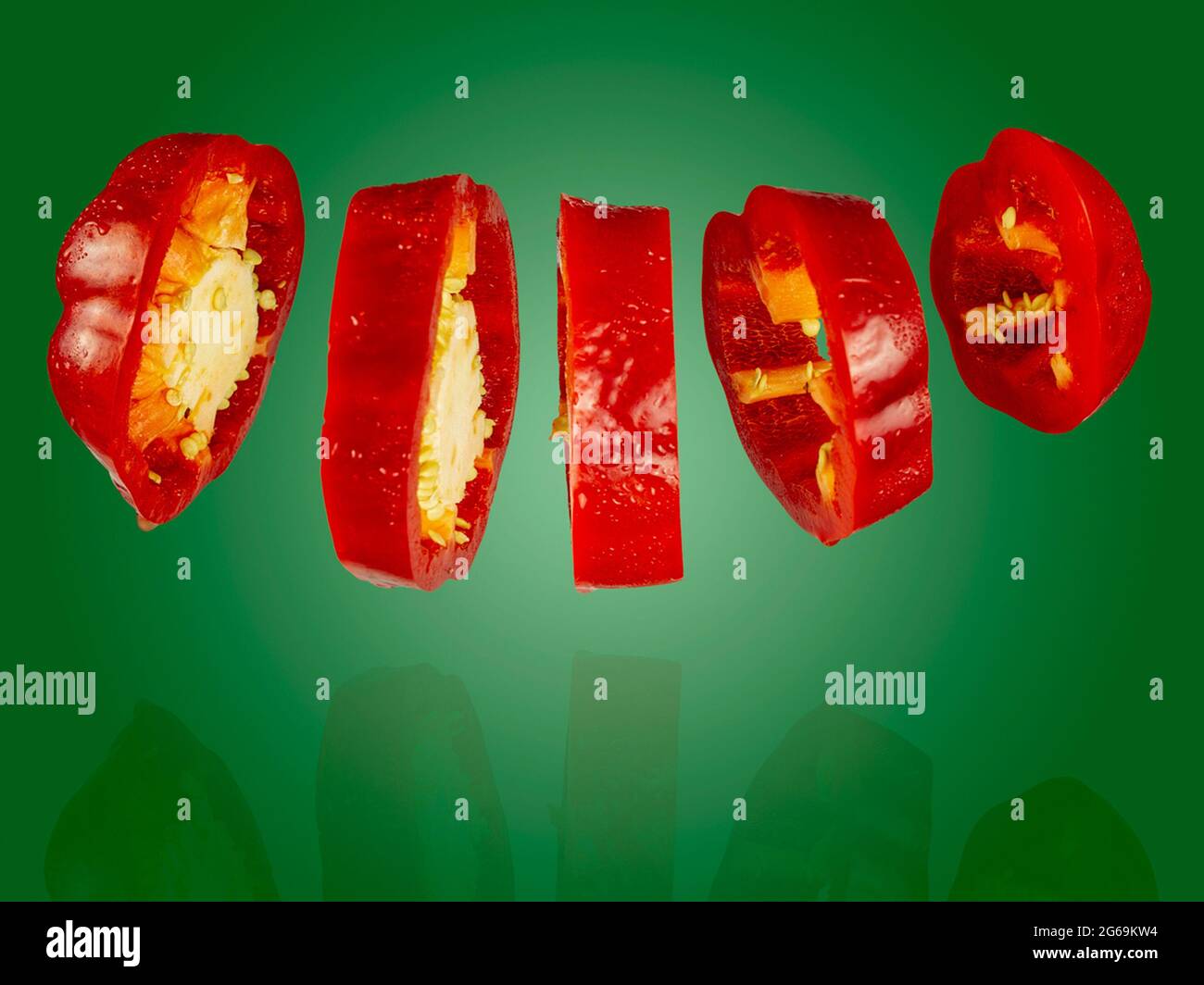 Fliegender Pfeffer Stockfoto