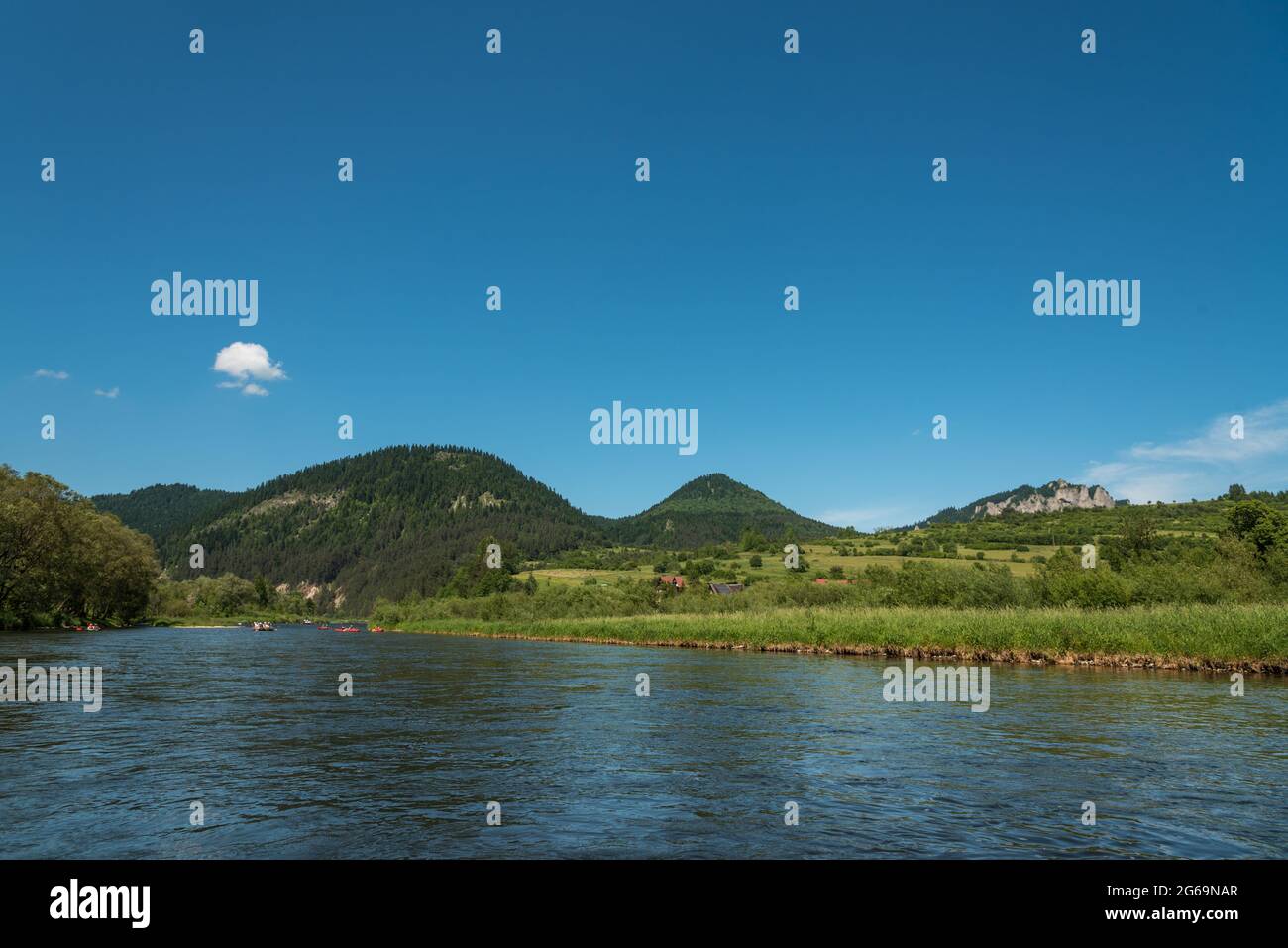 Rafting auf der Dunajec durch Polen und die Slowakei Stockfoto