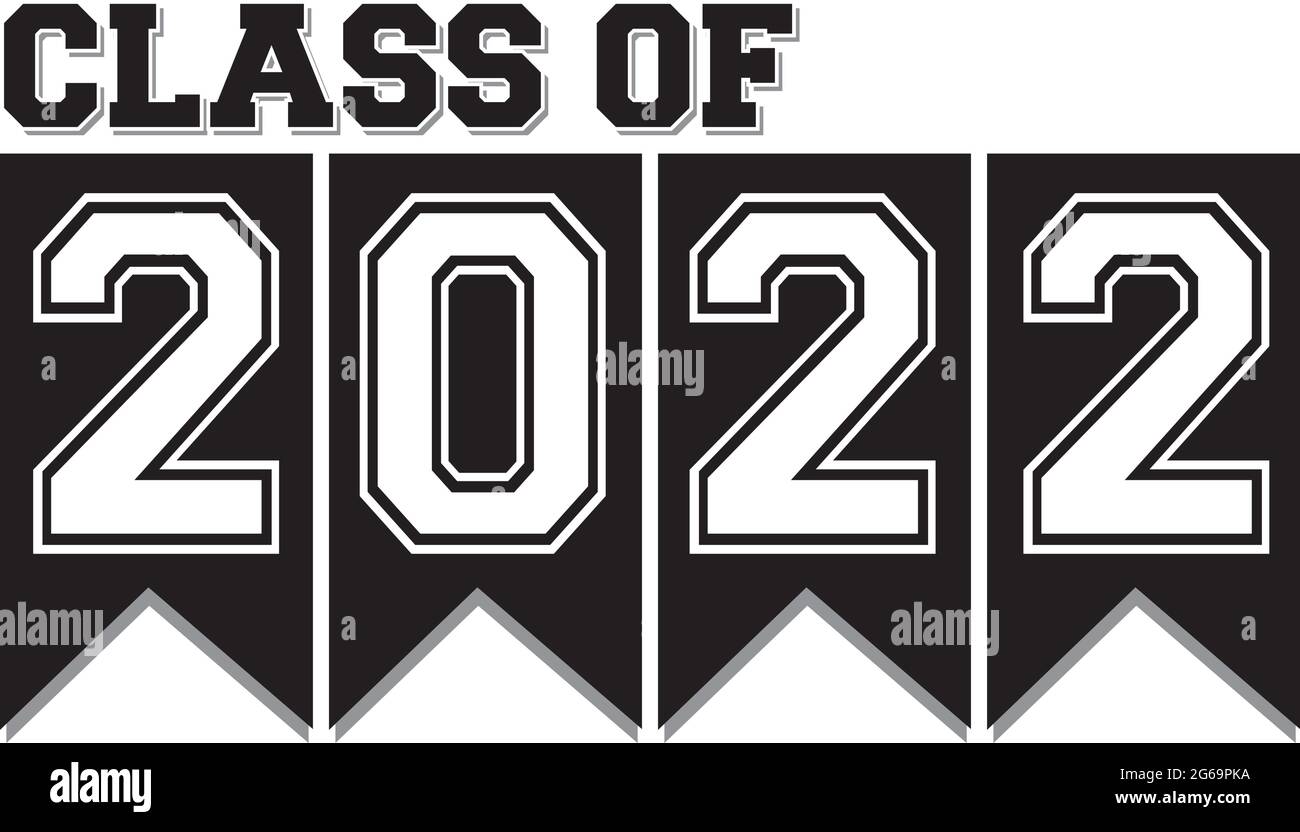 Schwarz-Weiß-Banner der Klasse 2022 Stock Vektor
