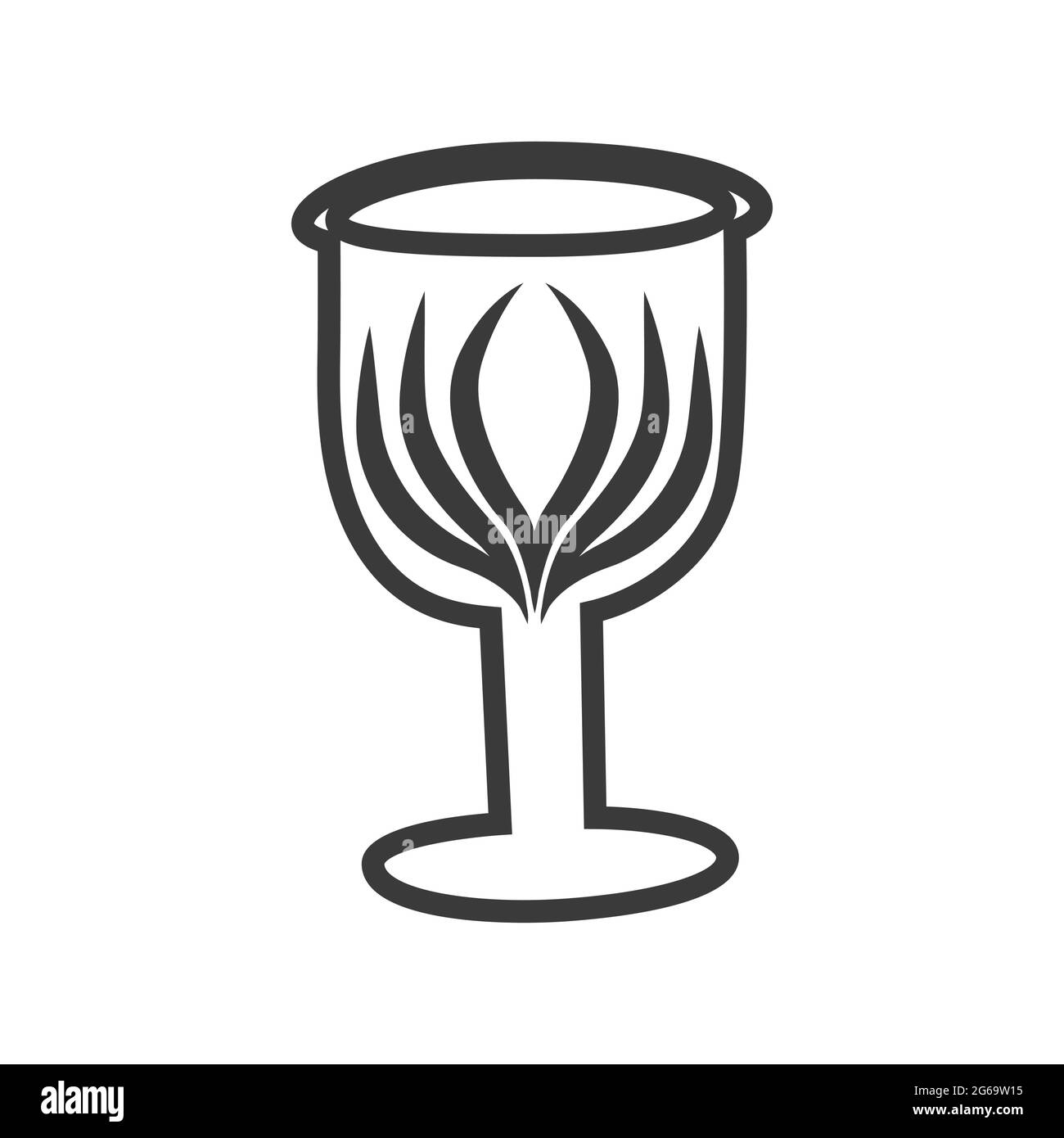 Esoterisches Symbol. Mystisches und magisches Design mit Trank-Kelch Stock Vektor