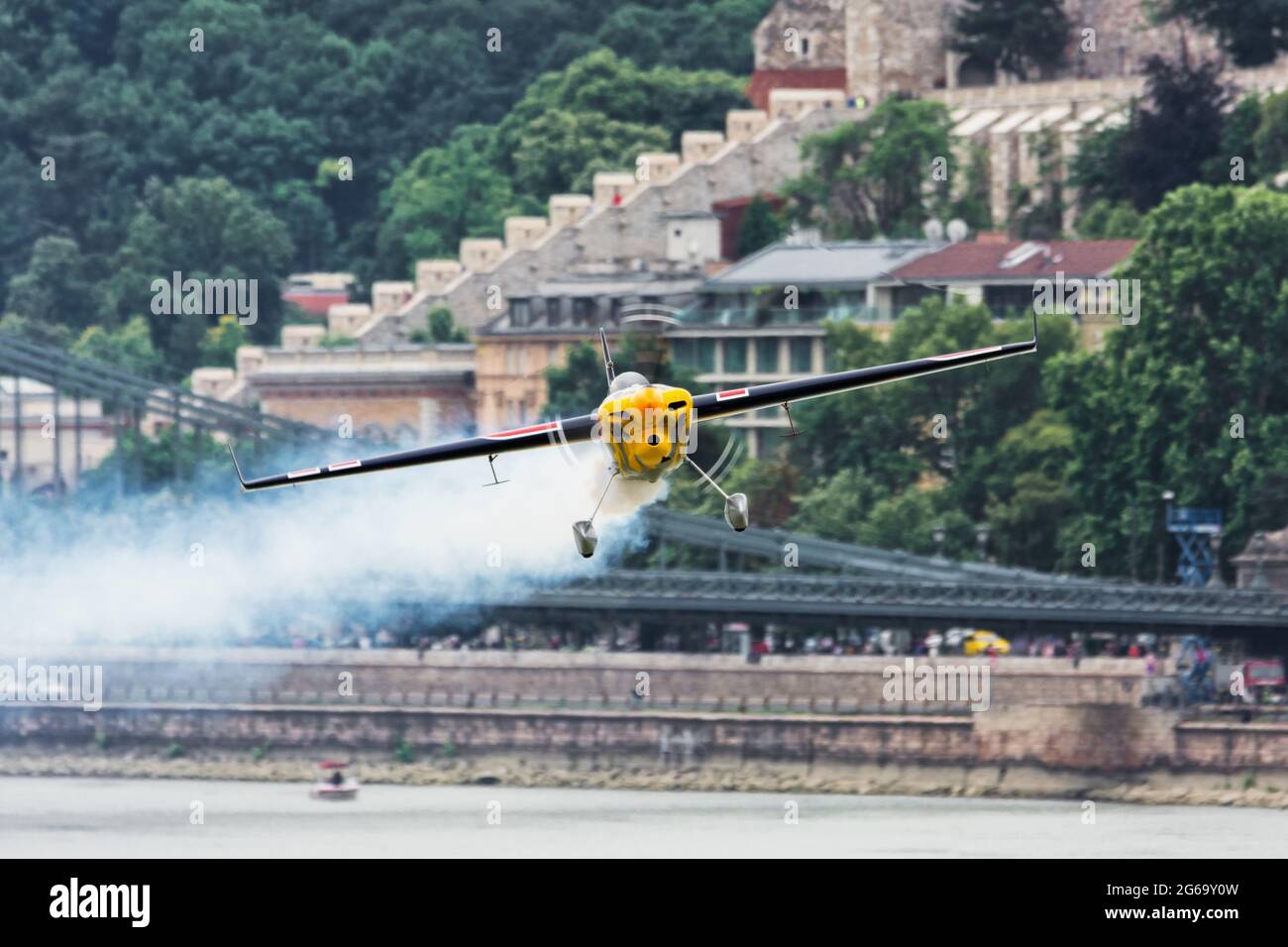 Budapest, Ungarn - 23. Juni 2018: Zivko Edge 540 beim Red Bull Air Race (der Weltluftsportverband) Stockfoto