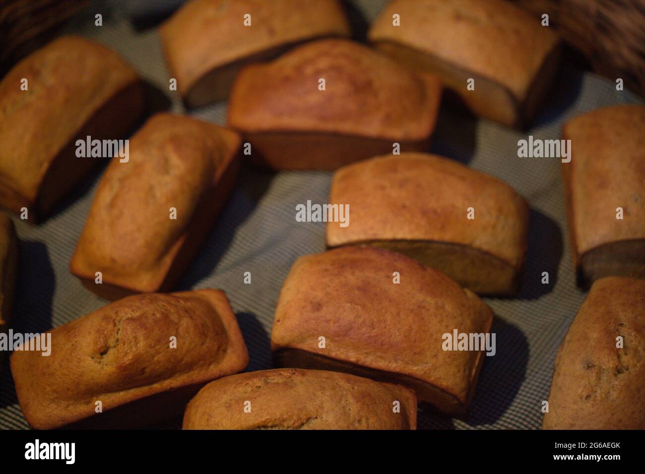 Nahaufnahme von frisch gekochten Broten aus dem Ofen Lake Atitlán, Guatemala. Stockfoto