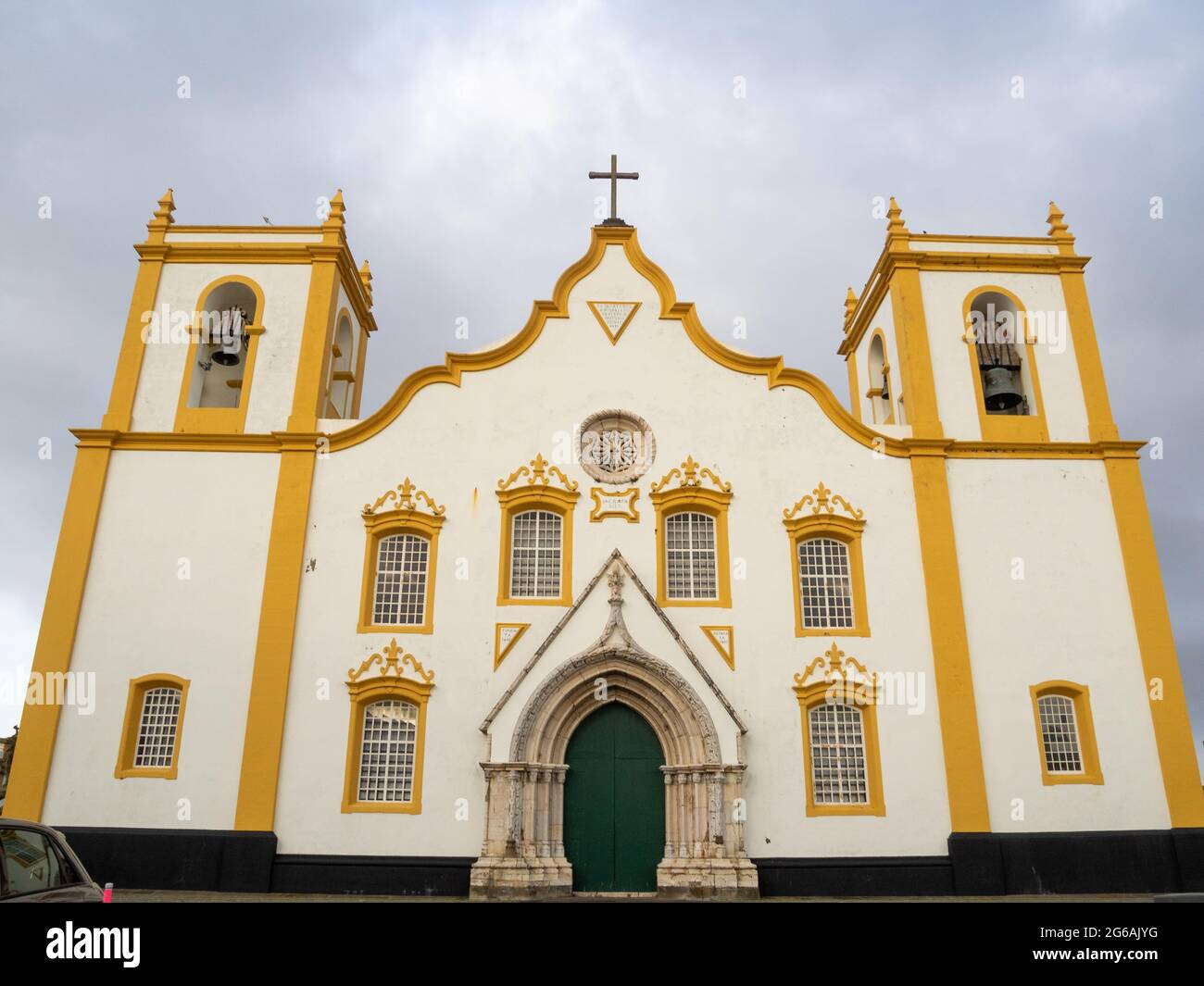 Igreja Matriz de Santa Cruz, Praia da Vitoria Stockfoto