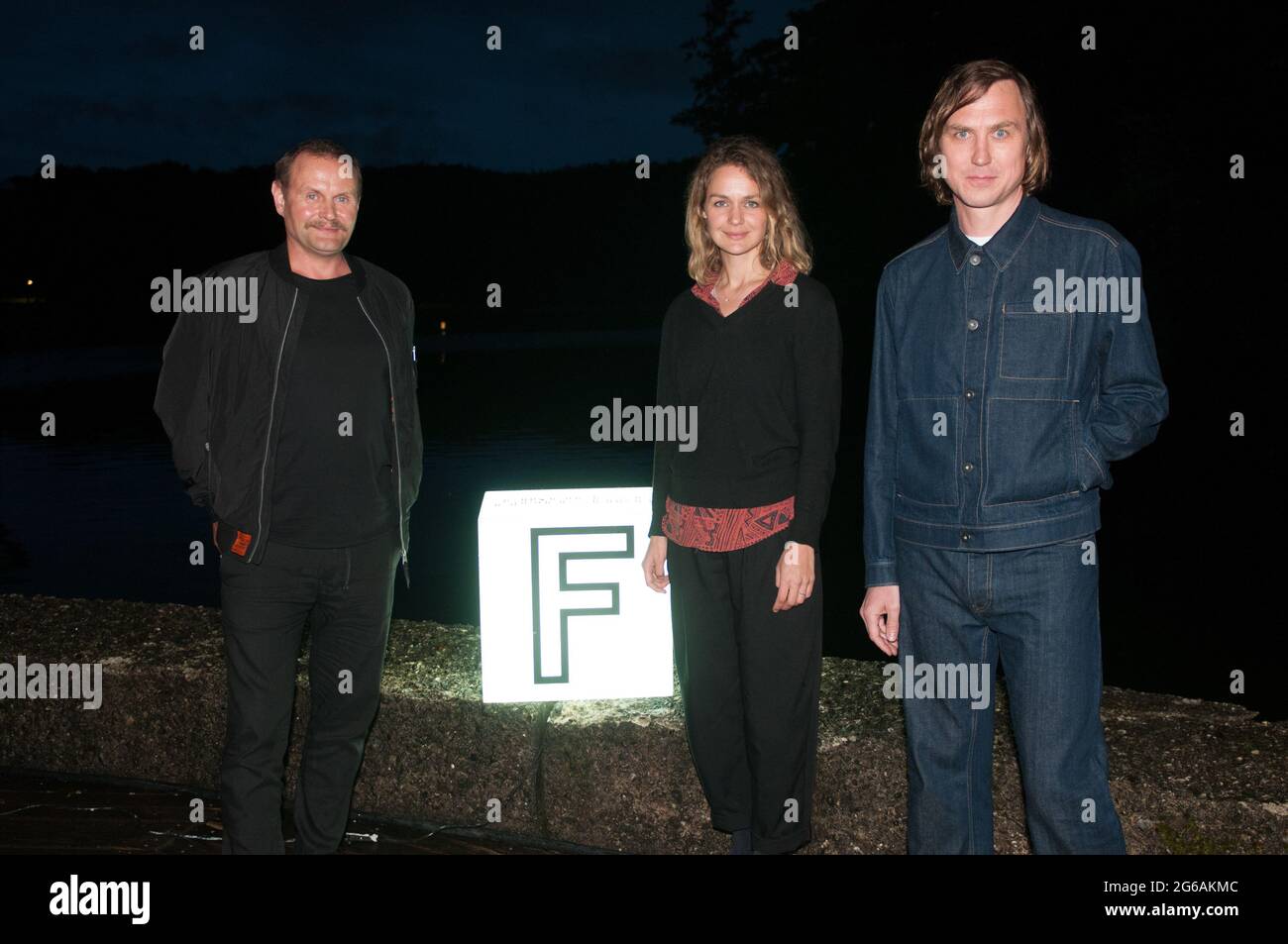 Lars Eidinger, Luise Heyer und David Striesow beim Filmfest München 2021 Stockfoto
