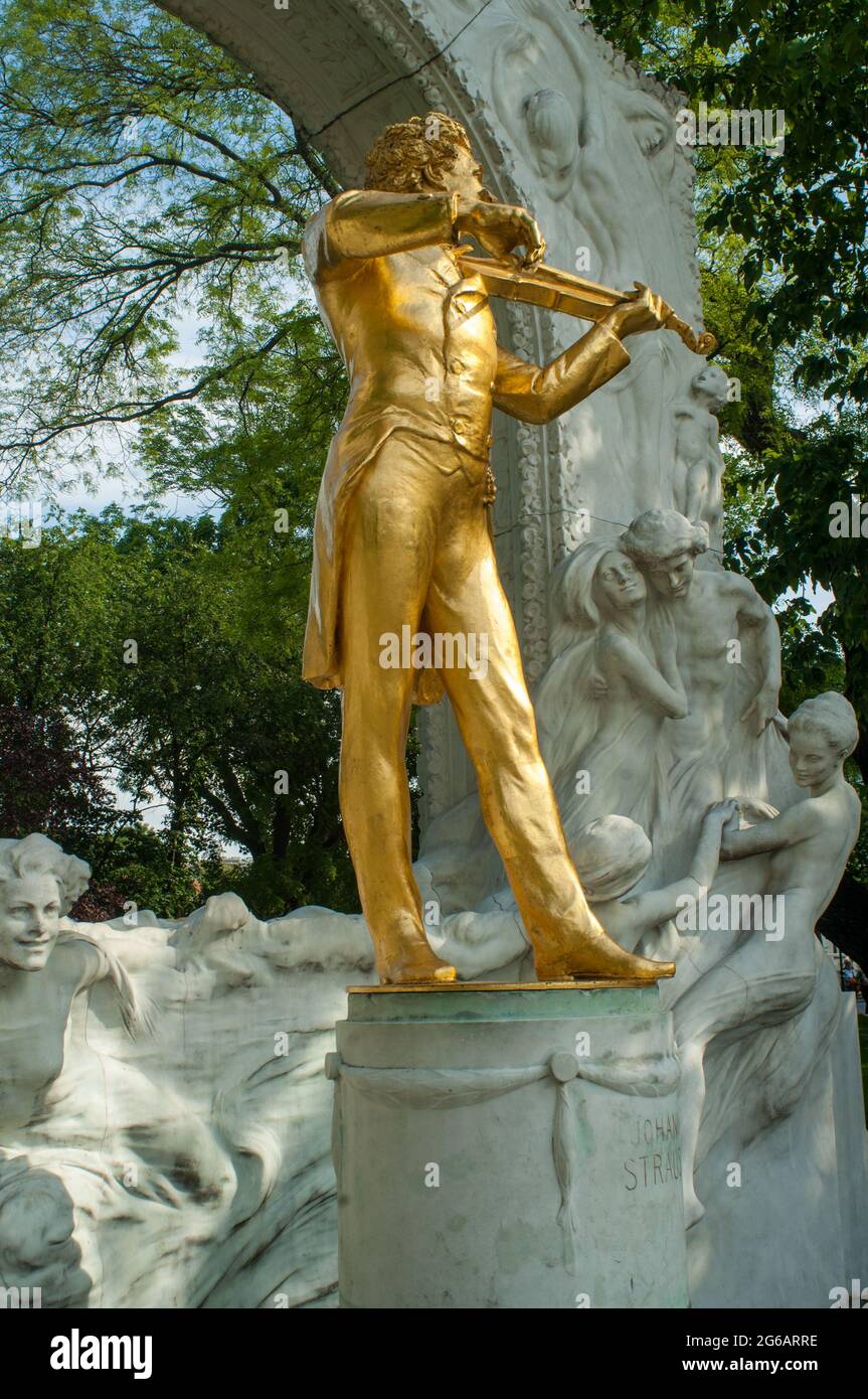 Denkmal für Johann Strauss Stockfoto