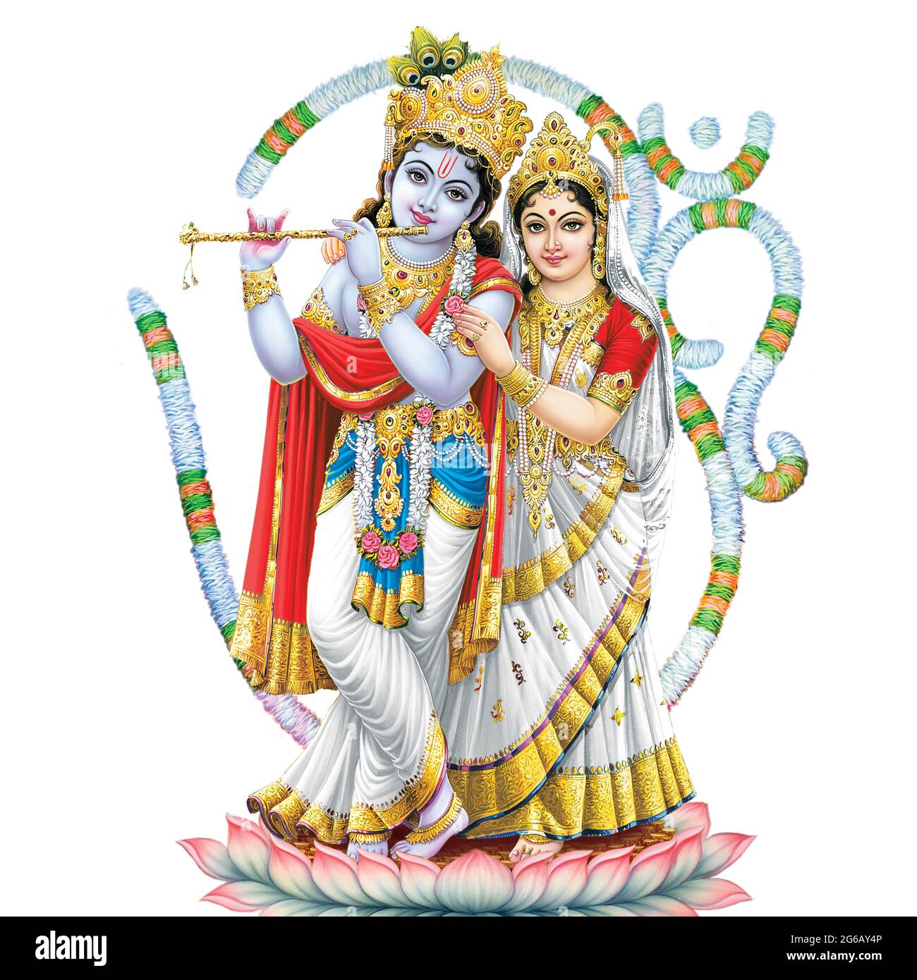 Gott Radhakrishna, indischer Lord Krishna, indisches mythologisches Bild von Radhakrishna Stockfoto