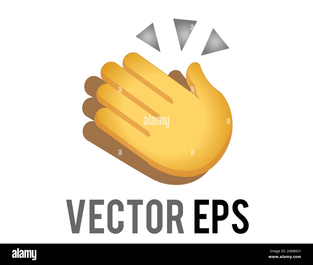 Der isolierte Vektor klatscht gelbe Geste Hände Symbol für Applaus oder Wertschätzung Stock Vektor