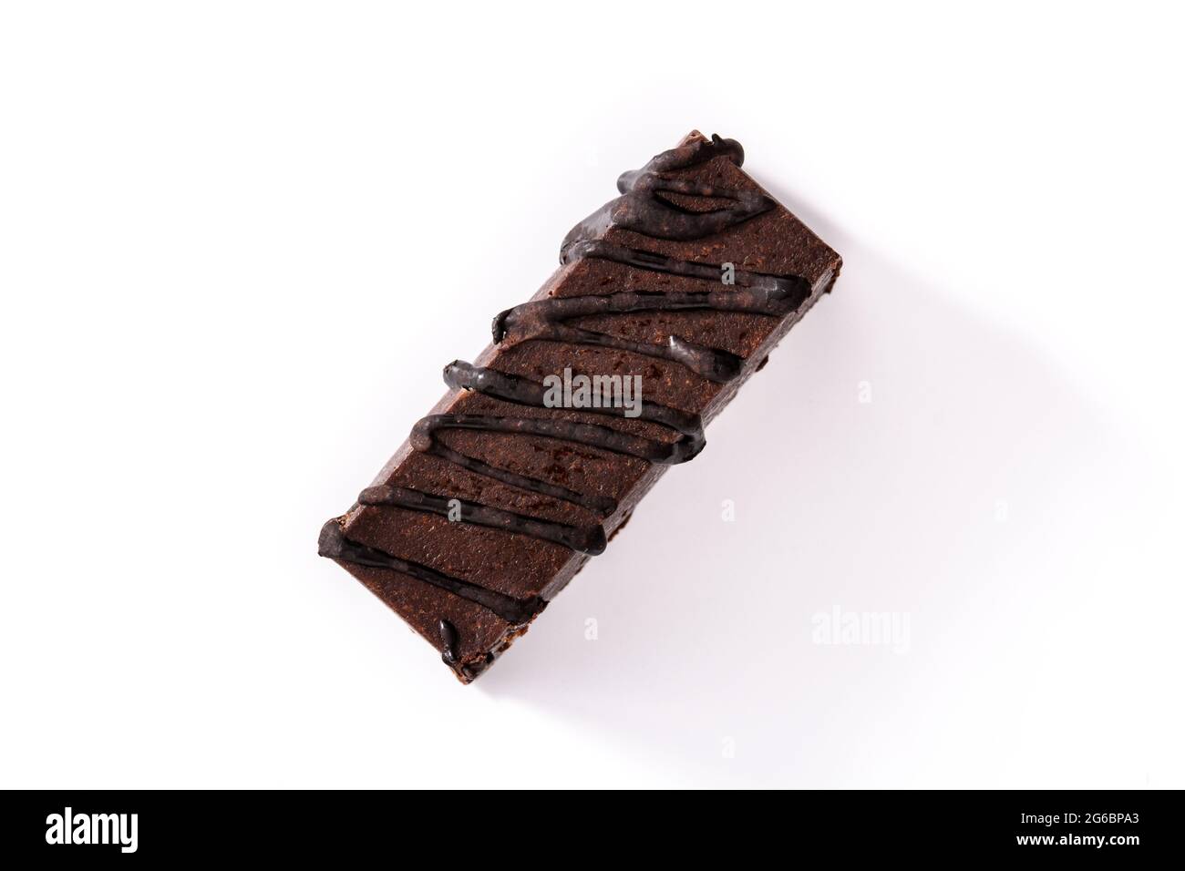 Chocolate Cake Slice auf weißem Hintergrund Stockfoto