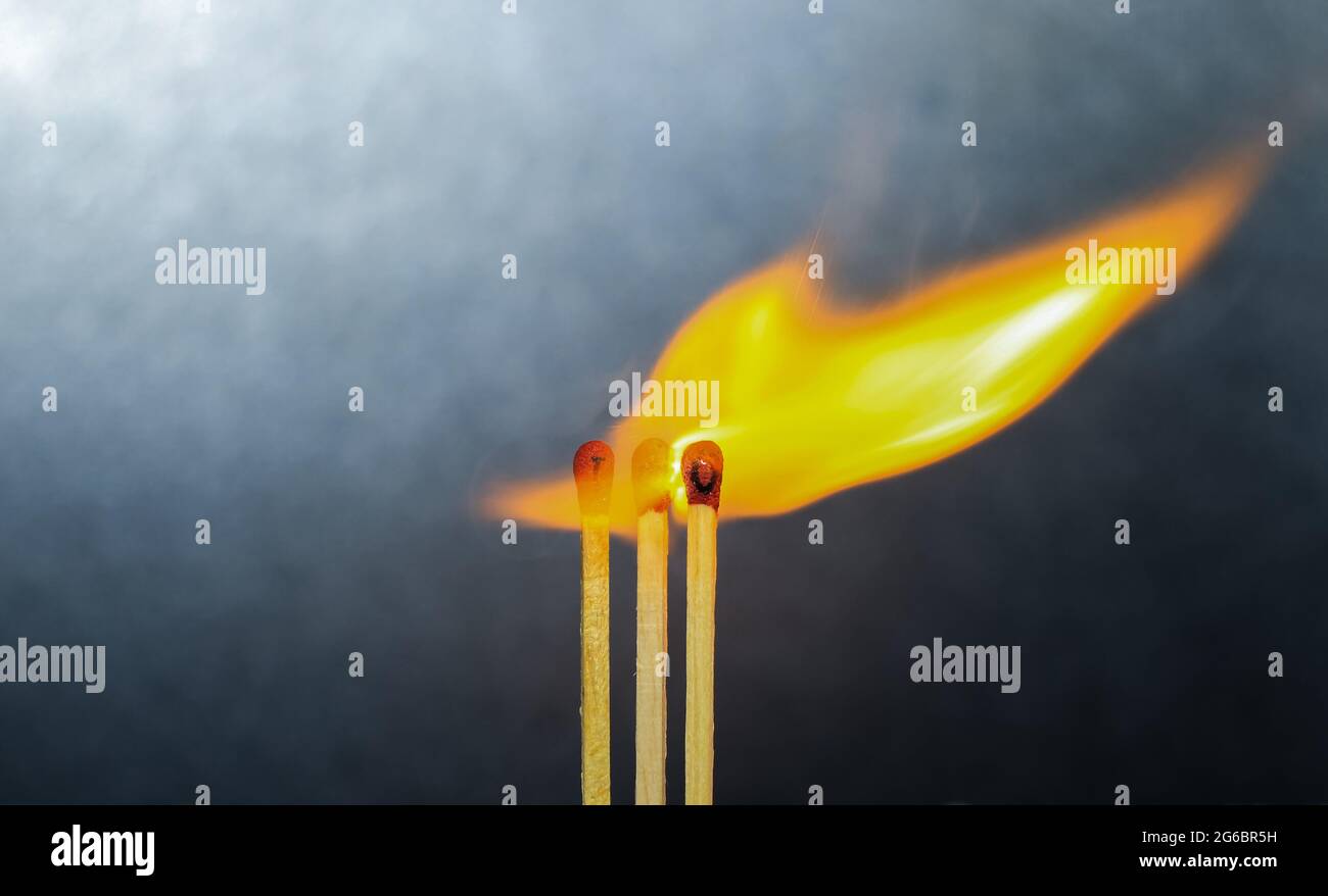 Ich liebe dich auf Match Sticks. Die Matchstick-Kunstfotografie verwendete Matchsticks, um ein Liebeskonzept zu schaffen. Nahaufnahme verbrannter Streichhölzer. Stockfoto