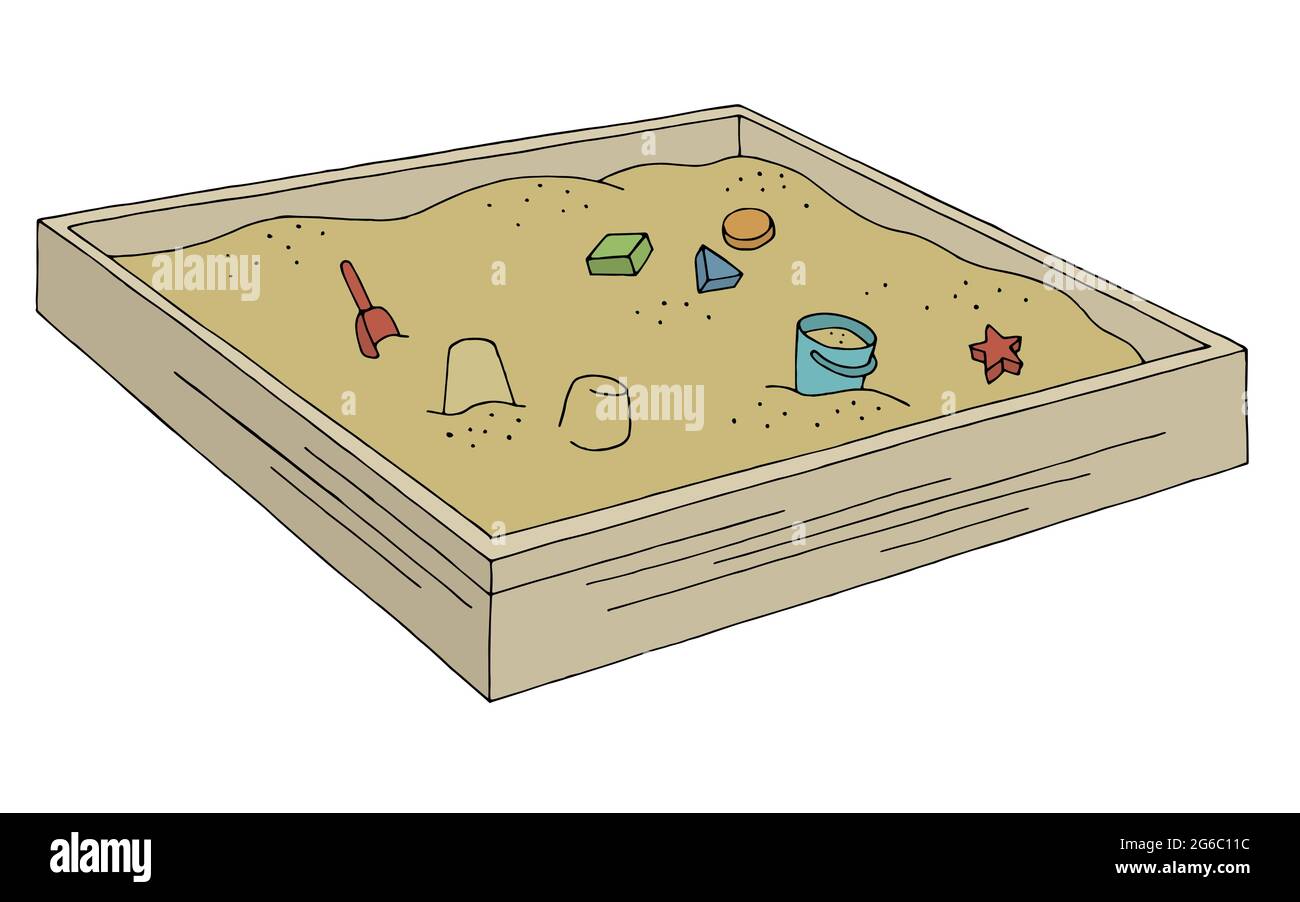 Sandbox Grafik Farbe isoliert Skizze Illustration Vektor Stock Vektor