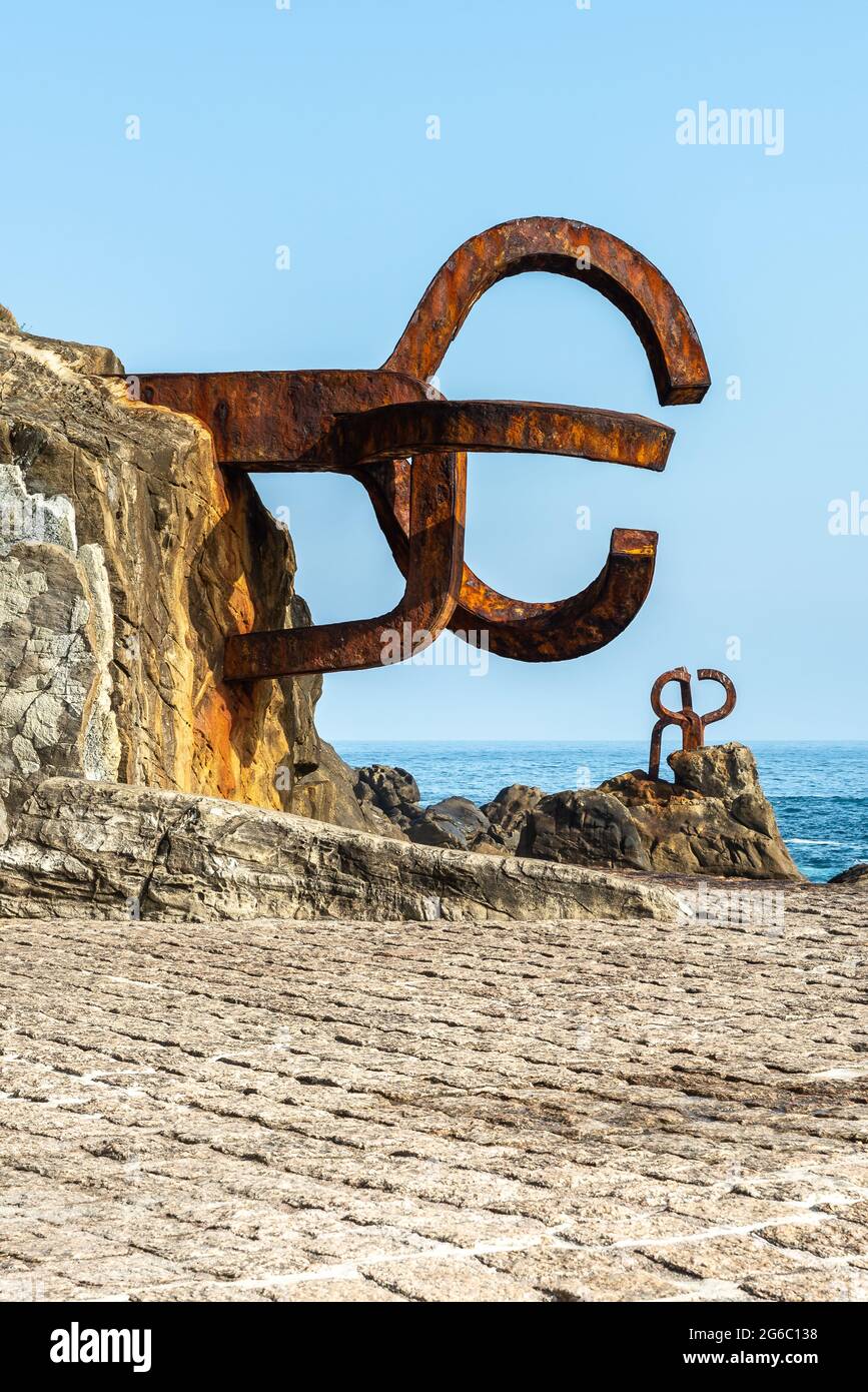 Skulptur 'der Kamm des Windes' in Donostia-San Sebastian, Spanien Stockfoto