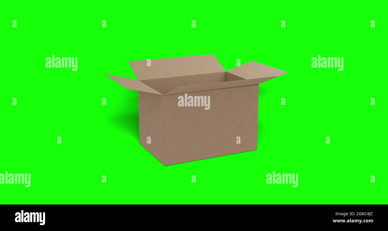 White Cardboard Shipping Box Green Stockfotos und -bilder Kaufen - Alamy