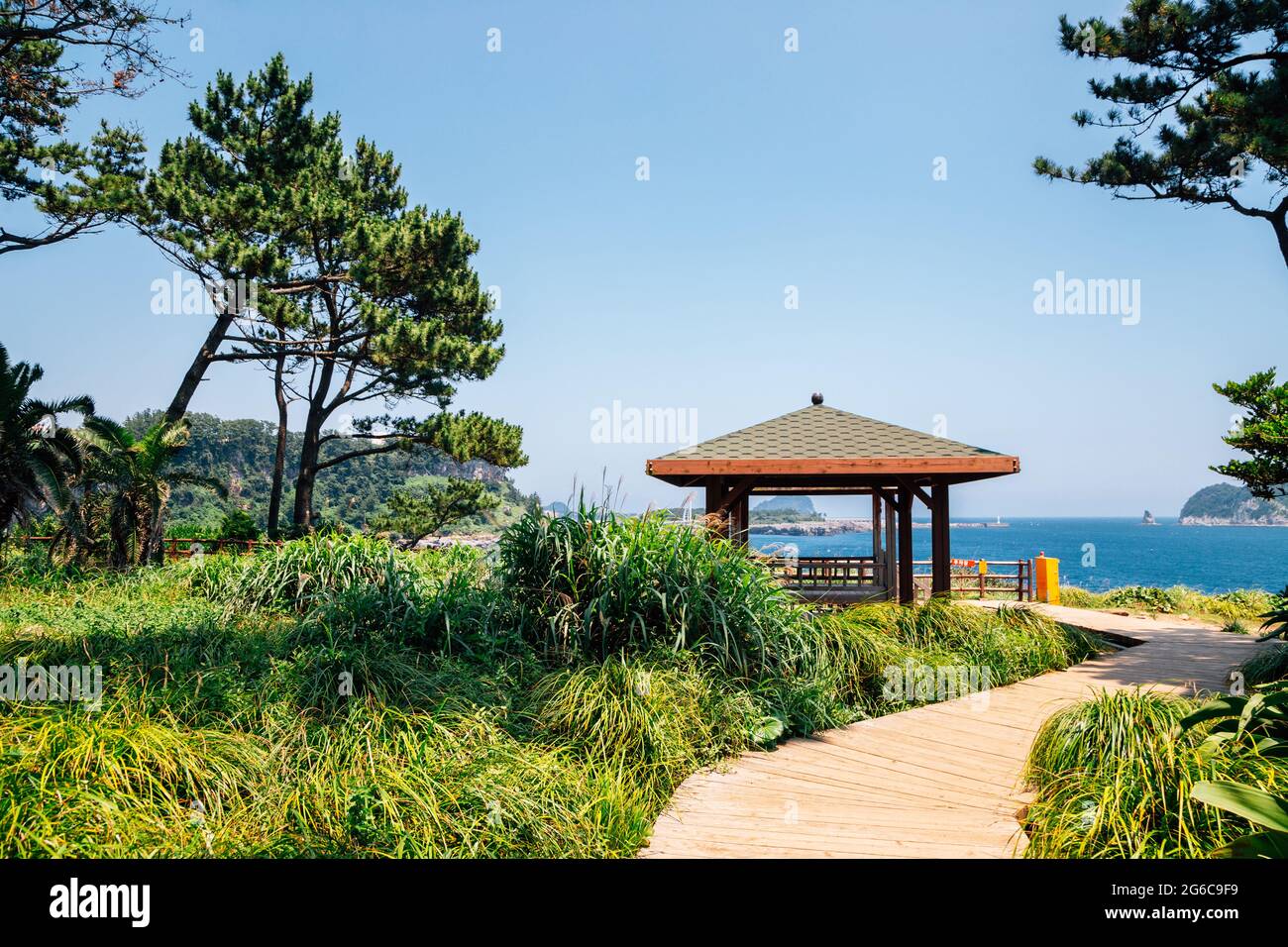 Sommer auf dem Jeju Olle Trail auf der Insel Jeju, Korea Stockfoto