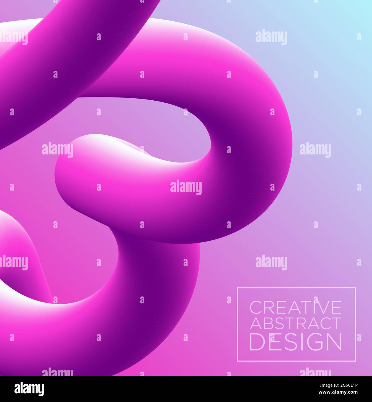 Vektordarstellung des abstrakten 3D-Hintergrunds in rosa und violetten Farben, Nachahmung von Neon-Gradienten Blend 3D-Effekt für Cover-Design mit Platz für Stock Vektor