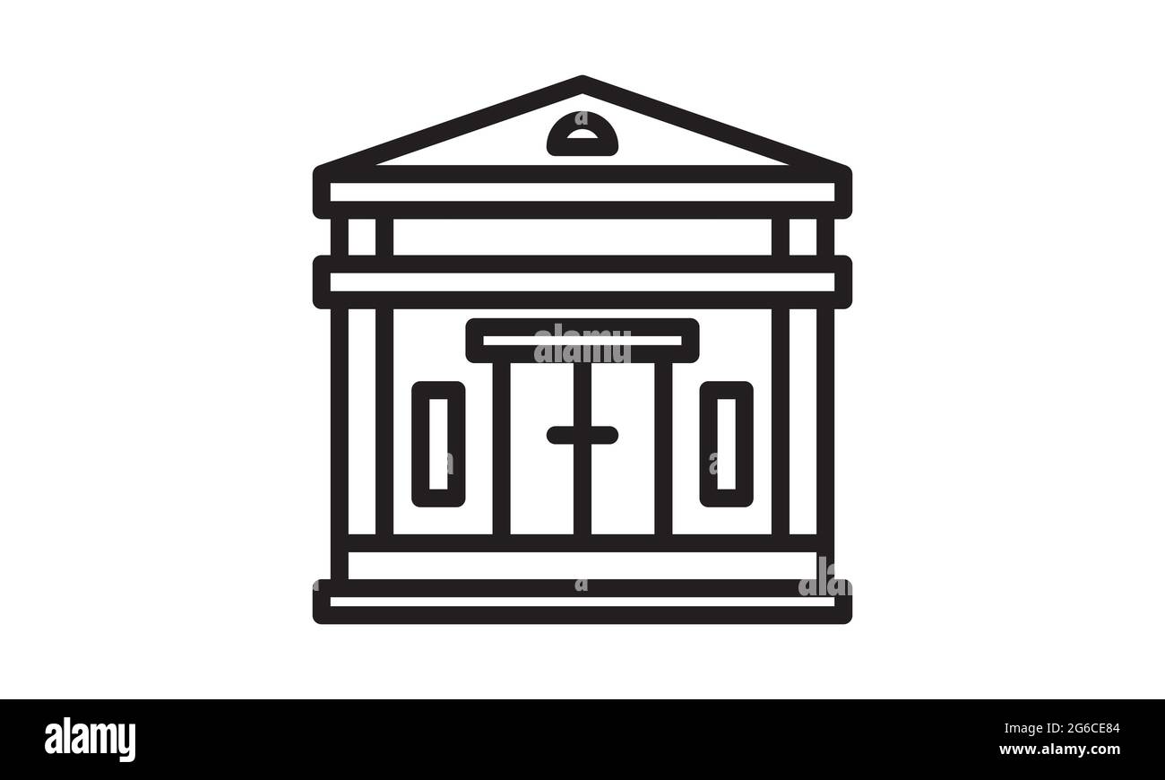 Vektorbild mit Banksymbol im flachen Stil Stock Vektor