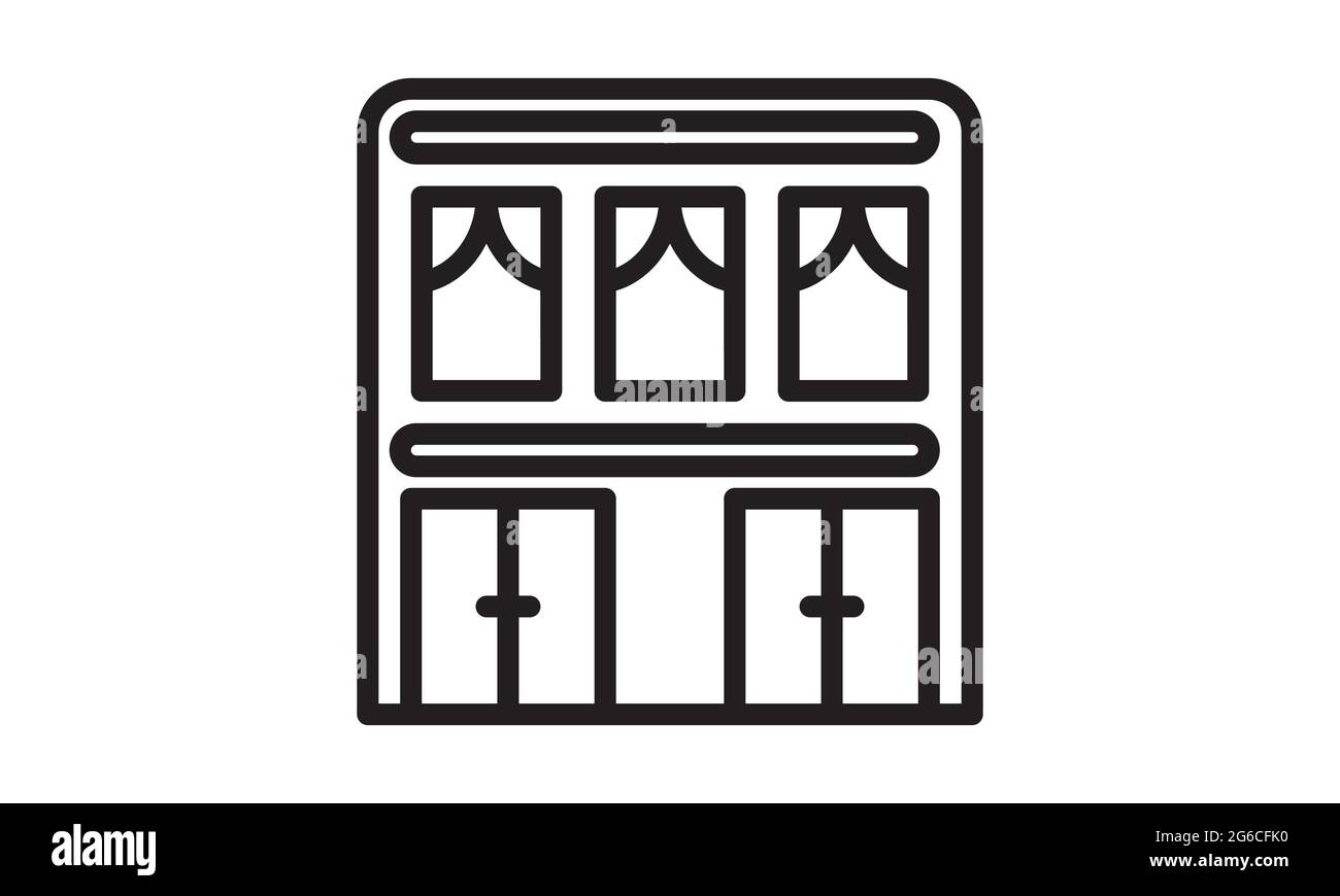 Motel Icon Vektor isoliert auf weißem Hintergrund, Motel transparent Zeichen, Linie oder lineare Zeichen, Element-Design in Outline-Stil Stock Vektor