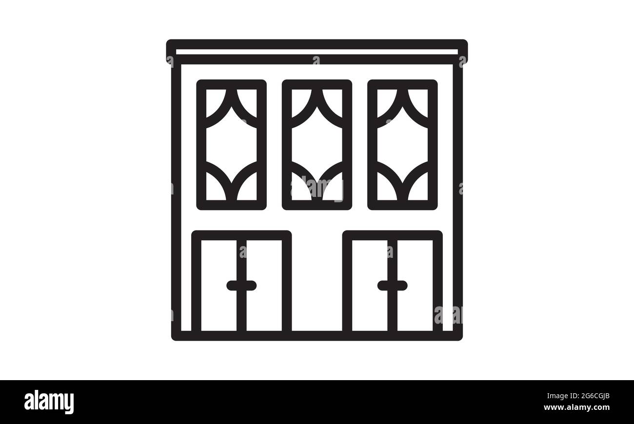 Motel Icon Vektor isoliert auf weißem Hintergrund, Motel transparent Zeichen, Linie oder lineare Zeichen, Element-Design in Outline-Stil Stock Vektor