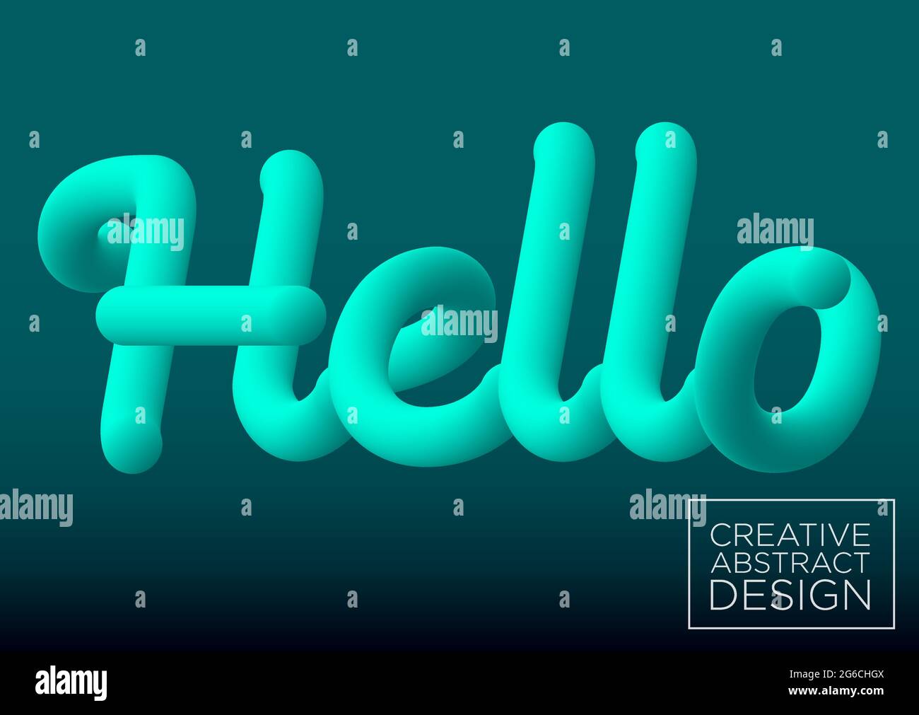 Vektorgrafik. Hallo, Zeichen. Blaue Farbe gemischt Wort Hallo auf schwarzem Hintergrund, 3d abstrakt, Nachahmung von flüssigen Farbe Formen. Stock Vektor