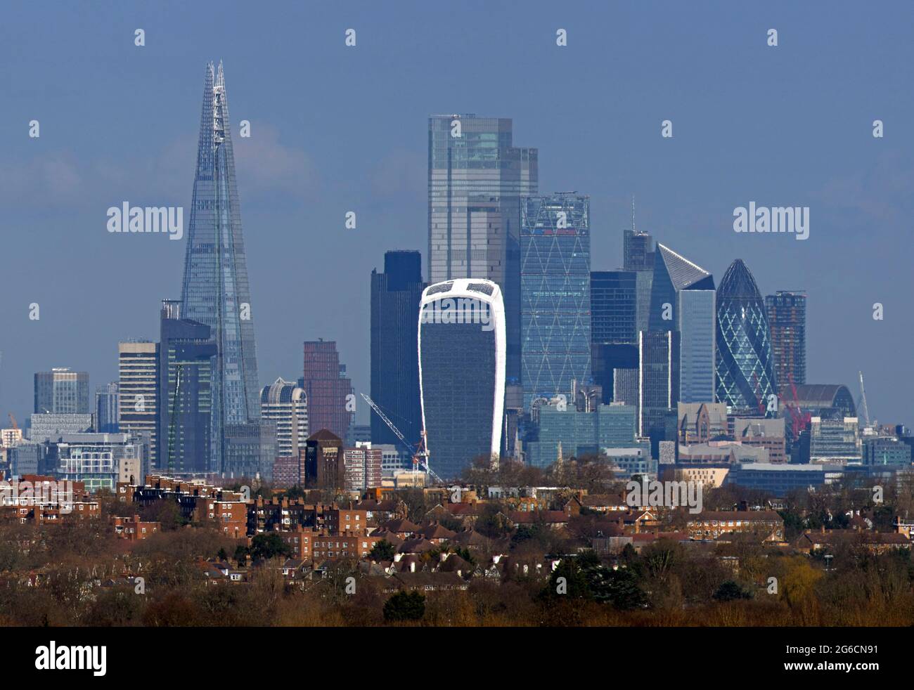 Blick von East Dulwich. 22 Bishopsgate, LONDON, Großbritannien. Architekt: PLP Architecture, 2020. Stockfoto