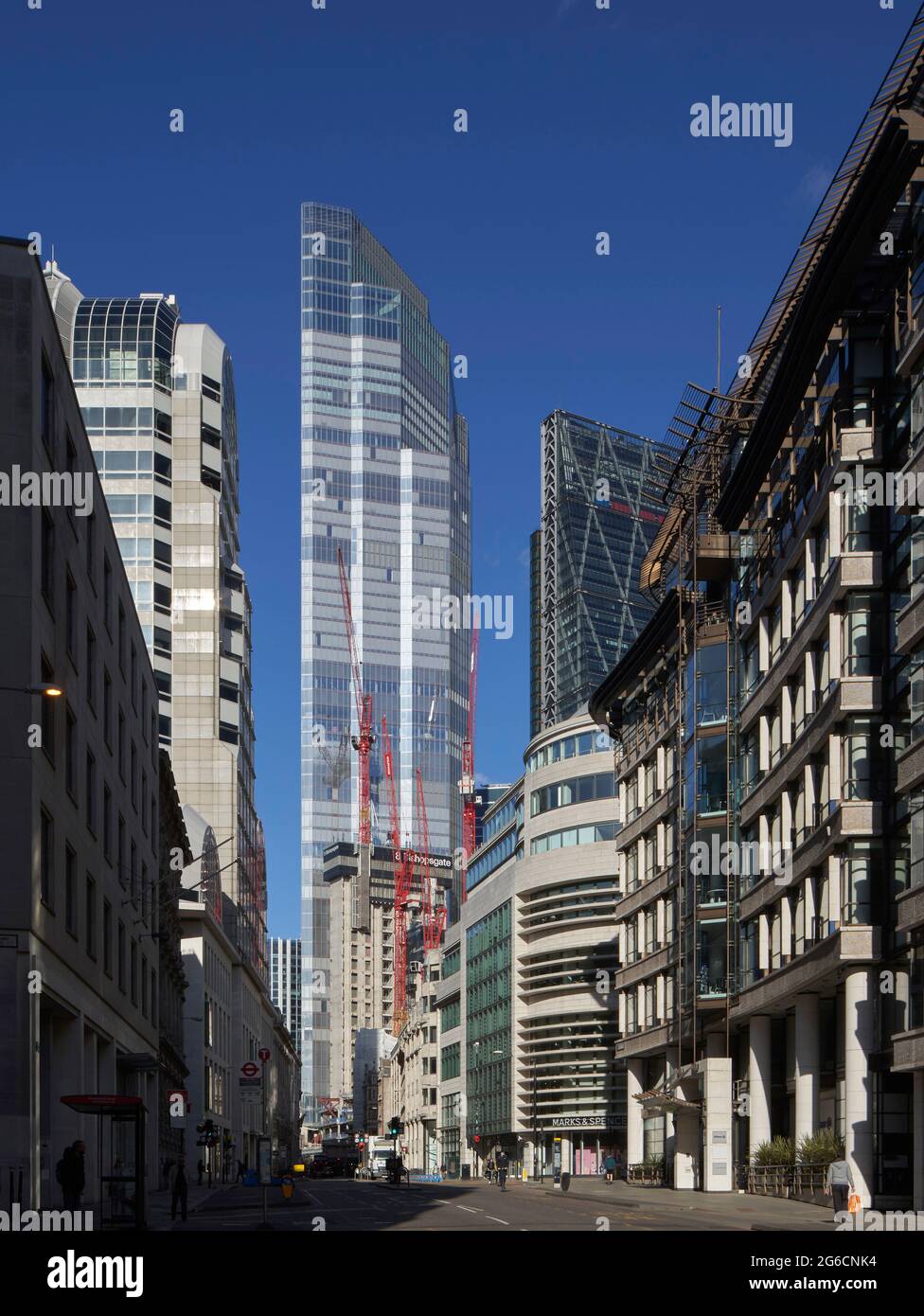 Blick auf den Turm. 22 Bishopsgate, LONDON, Großbritannien. Architekt: PLP Architecture, 2020. Stockfoto