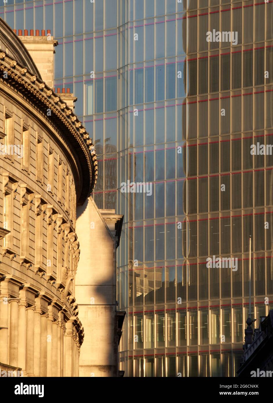 Fassadendetails. 22 Bishopsgate, LONDON, Großbritannien. Architekt: PLP Architecture, 2020. Stockfoto