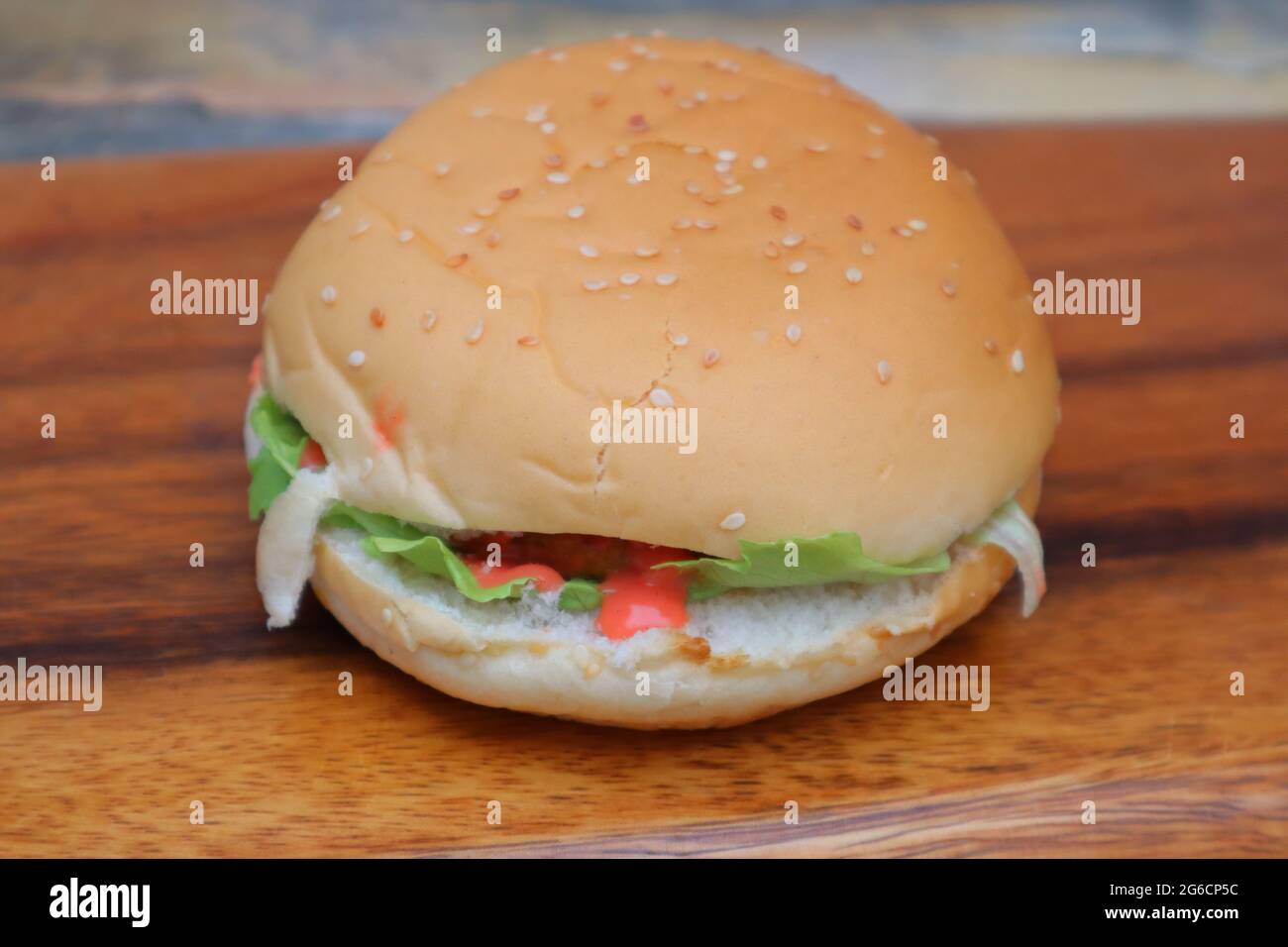 Veganer Käseburger Stockfoto