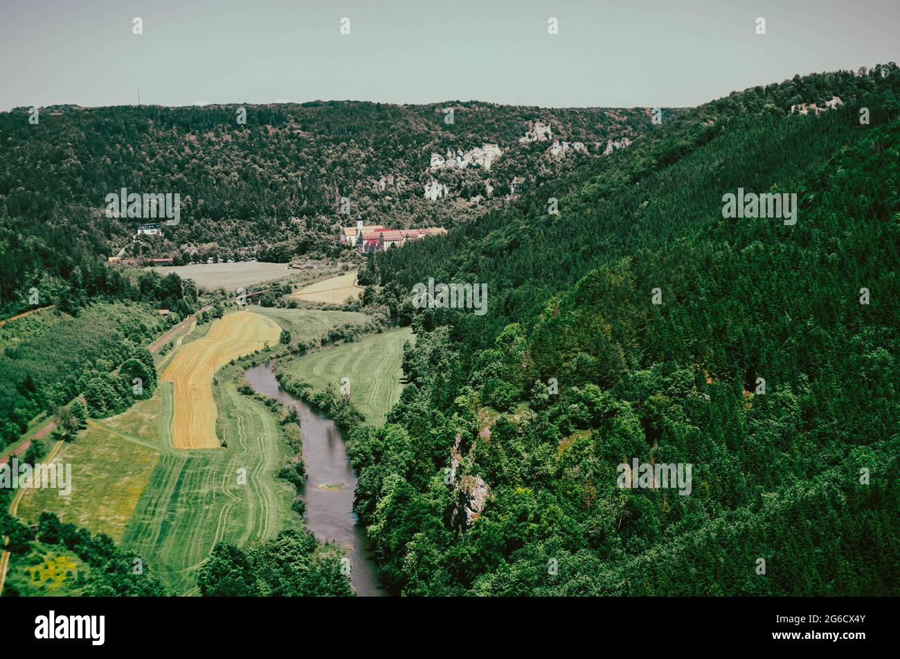 Blick vom Knopfmacherfelsen, Baden-Württemberg Stockfoto