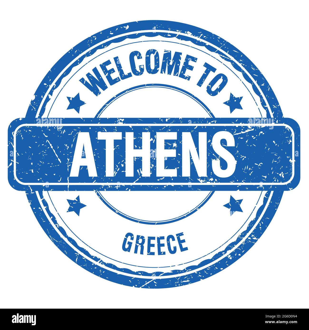 WILLKOMMEN IN ATHEN - GRIECHENLAND, Worte geschrieben auf griechisch blau  grungy Stempel Stockfotografie - Alamy