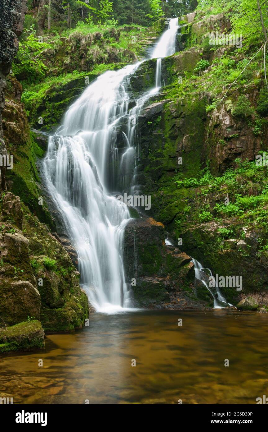 Wasserfall Kamieńczyk, Nationalpark Karkonosze, Polen Stockfoto