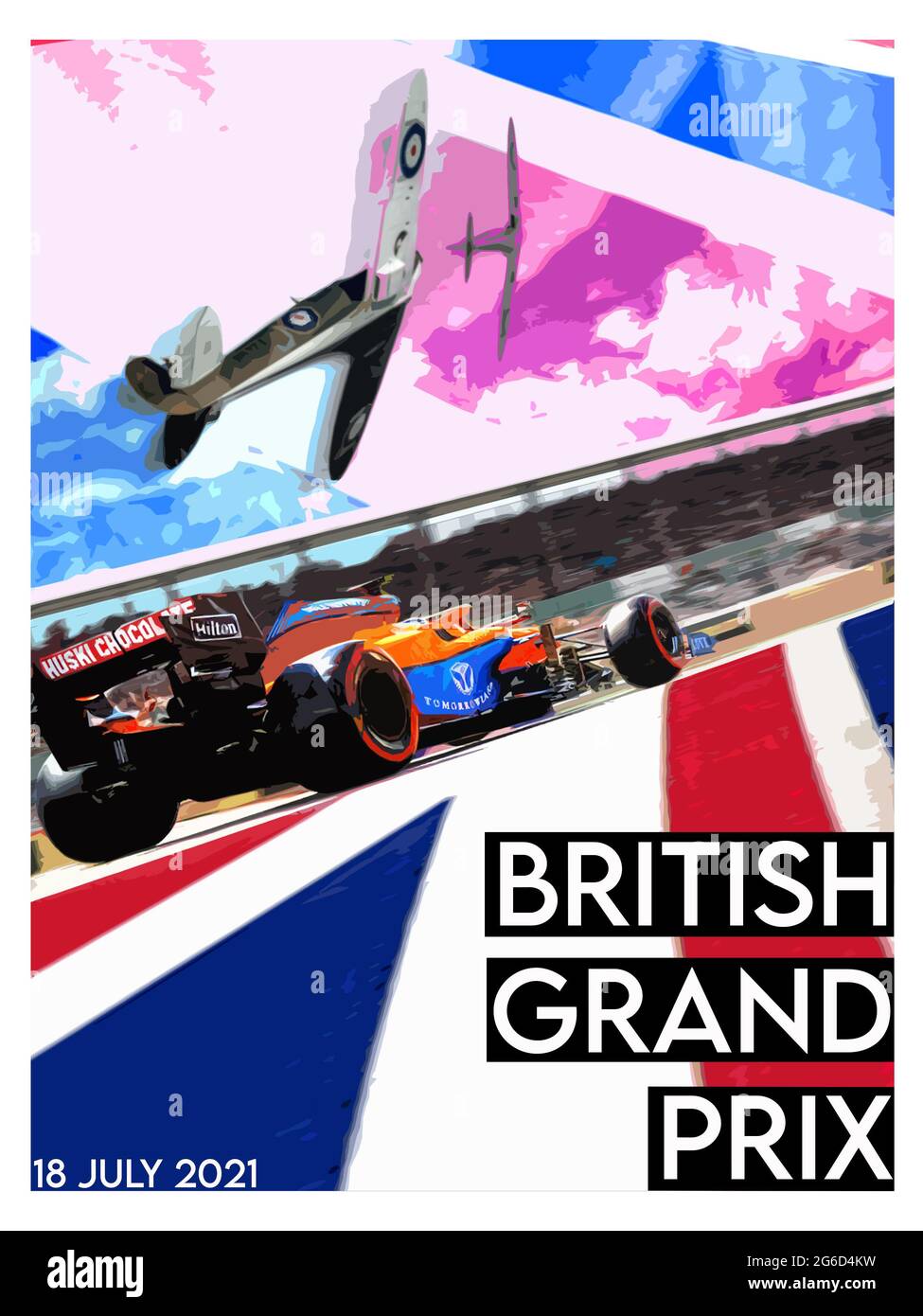 Poster Zum Wochenende Des Britischen Grand Prix-Rennens Stockfoto