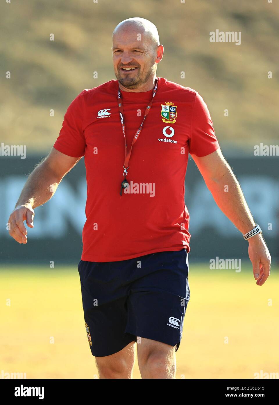 Gregor Townsend, der Lions Backs Coach, blickt auf die britische und irische Lions-Trainingseinheit am St. Peter’s College am 05. Juli 2021 in Johannesburg, Südafrika. (Foto von David Rogers/Getty Images) während der Schulung der britischen und irischen Löwen am St. Peter's College in Johannesburg, Südafrika. Bilddatum: Montag, 5. Juli 2021. Stockfoto