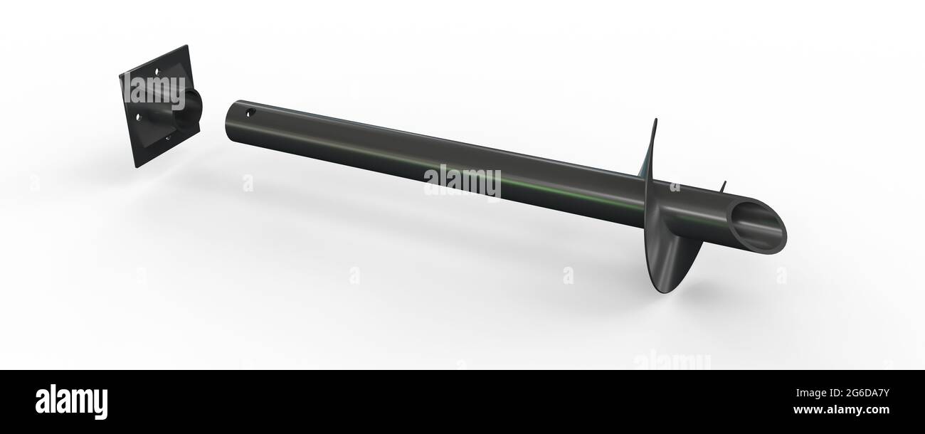 Schraubfundamente mit Tops für Keller. Isolierte digitale industrielle 3D-Rendering Stockfoto