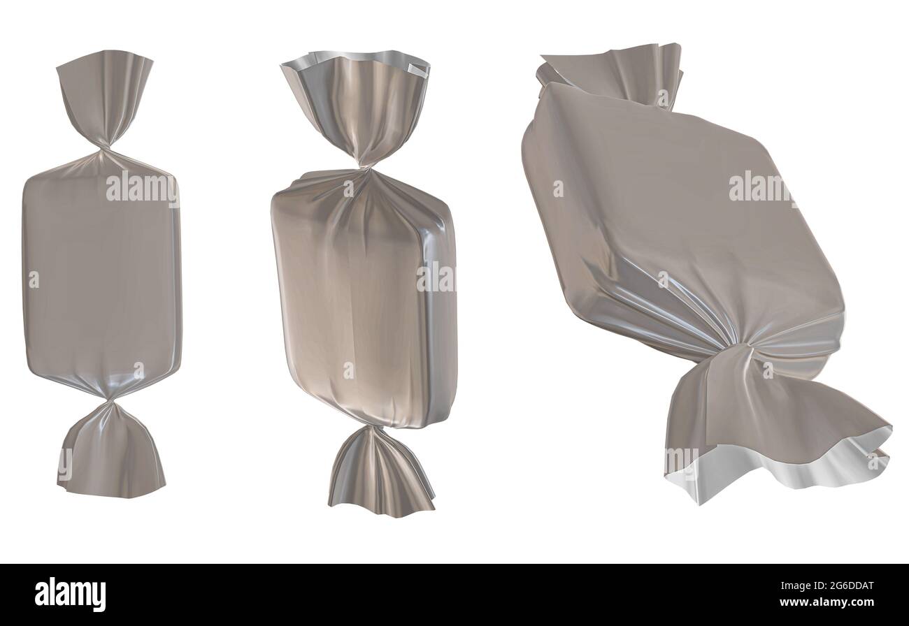 3D-Rendering - hochauflösendes Bild Candy Cuboid isoliert auf einem weißen Hintergrund hochwertige Details Stockfoto