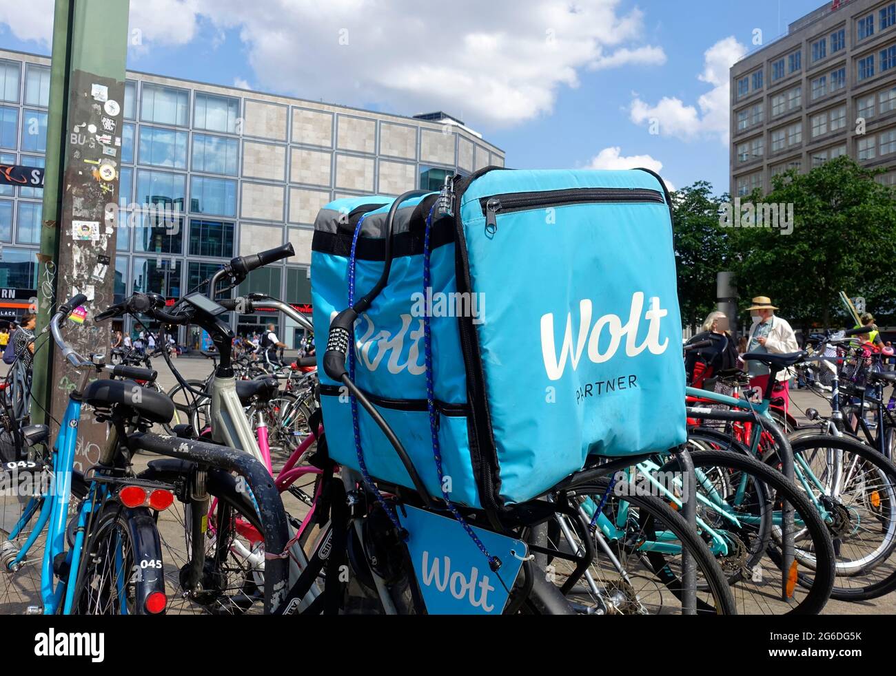 Fahrrad von Wolt, Berlin, Deutschland Stockfoto