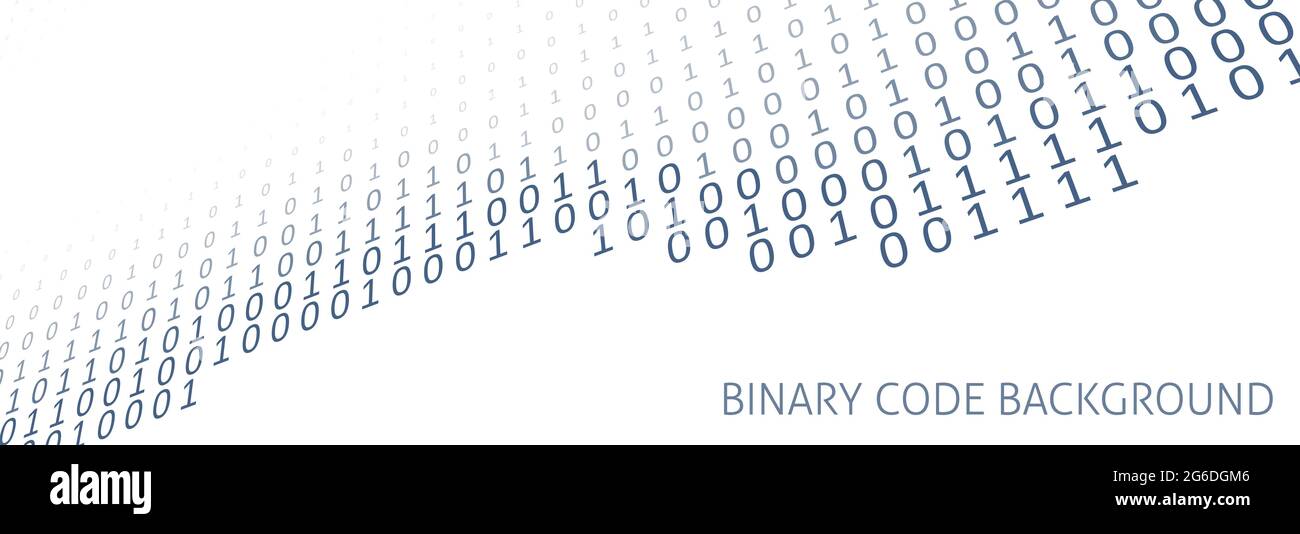 Digitale Bannervorlage mit Binärcode mit Nullen und Einsen. Vektorgrafik Hintergrund Stock Vektor
